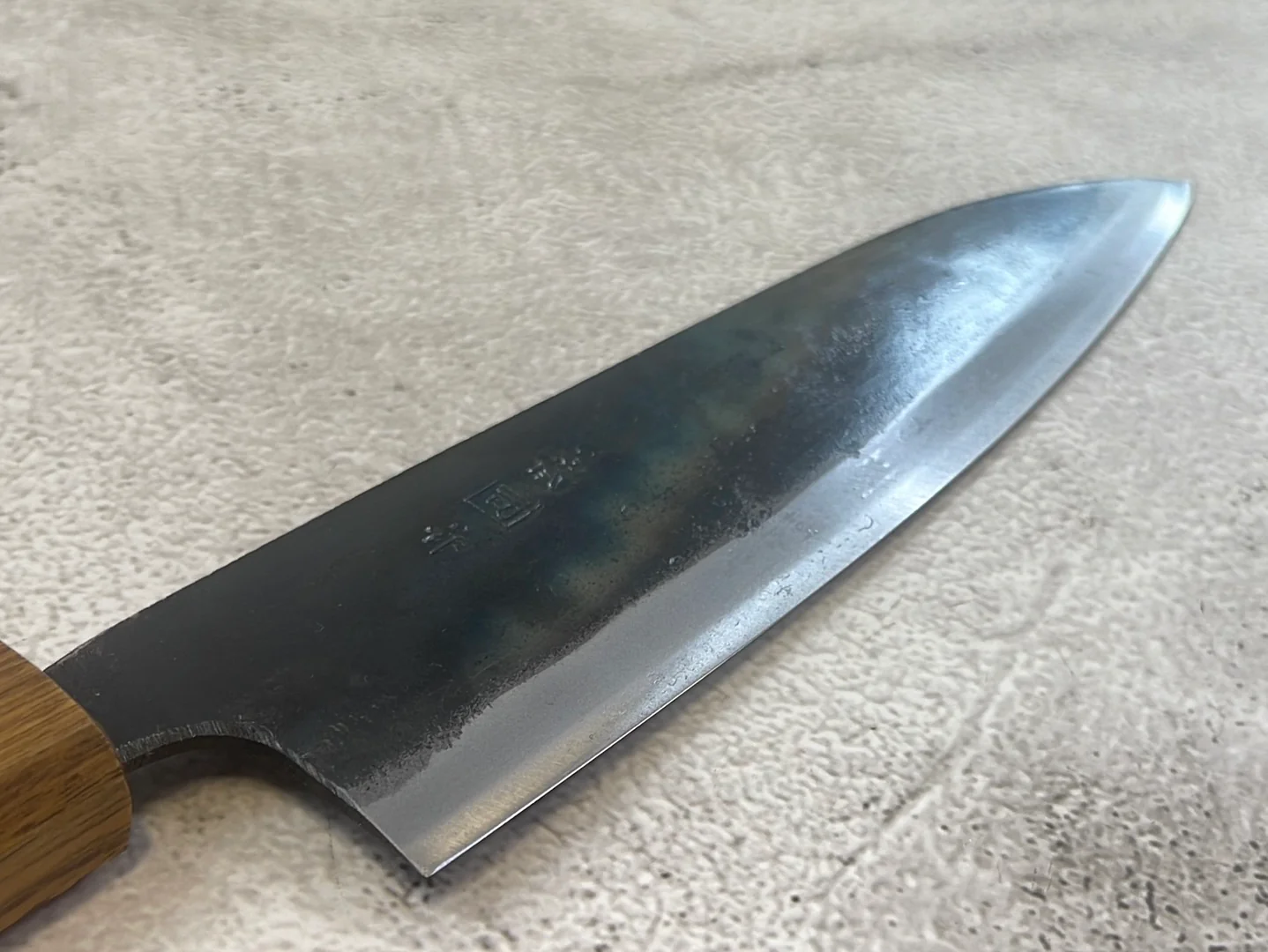 Tsukasa Shiro Kuro 180mm Gyuto- Shirogami Steel - Oak Octagnon Handle - Image 12