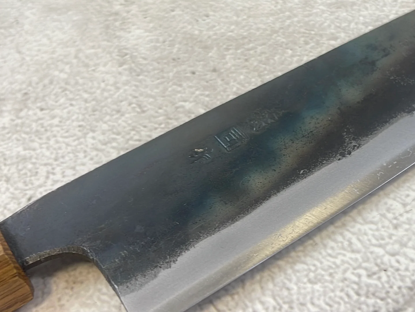 Tsukasa Shiro Kuro 180mm Gyuto- Shirogami Steel - Oak Octagnon Handle - Image 13