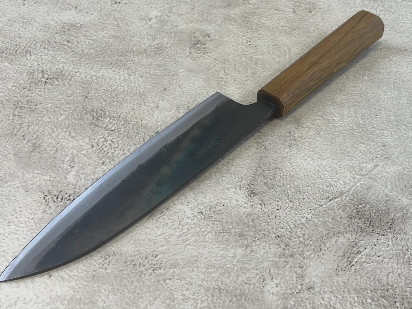 Tsukasa Shiro Kuro 180mm Gyuto- Shirogami Steel - Oak Octagnon Handle - Image 14
