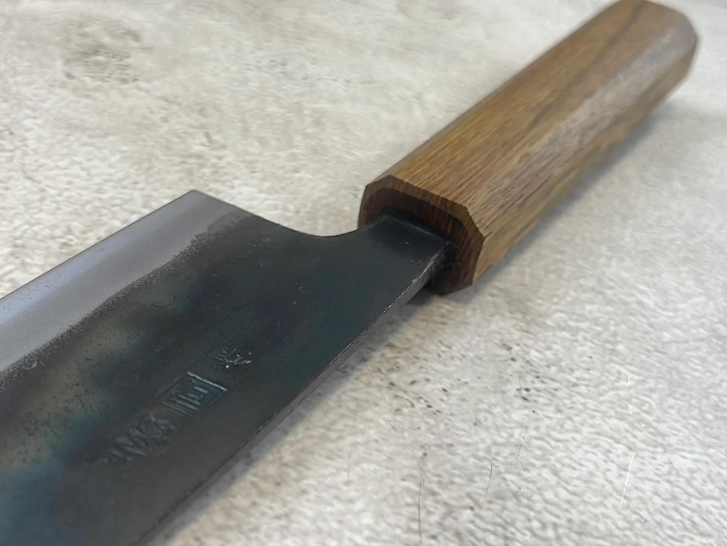 Tsukasa Shiro Kuro 180mm Gyuto- Shirogami Steel - Oak Octagnon Handle - Image 15