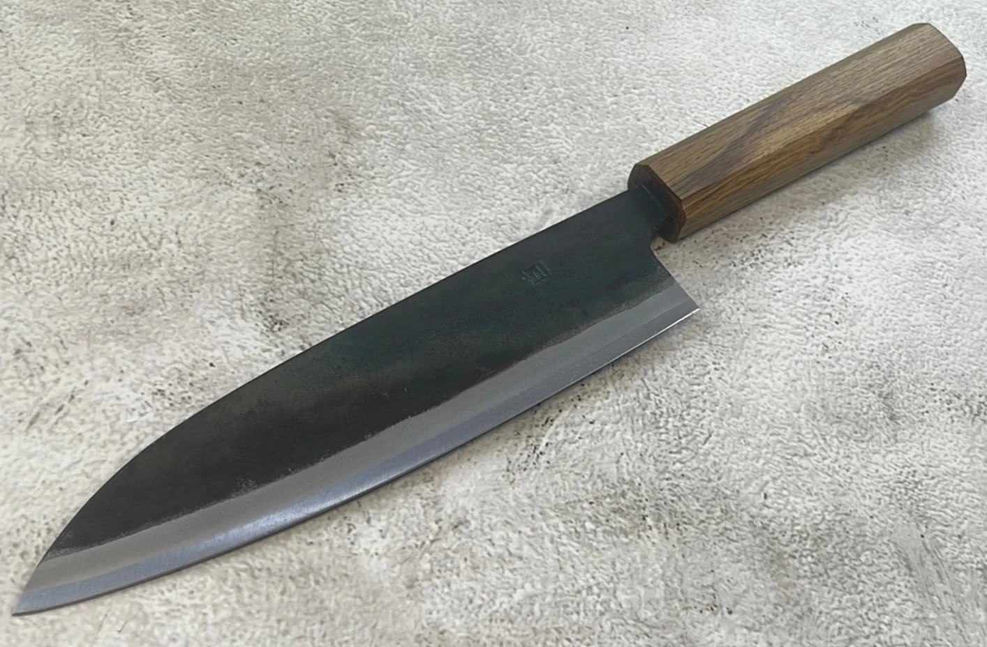 Tsukasa Shiro Kuro 180mm Gyuto- Shirogami Steel - Oak Octagnon Handle - Image 3