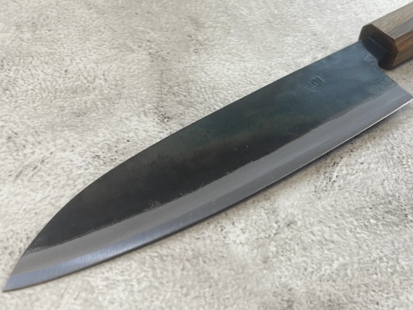 Tsukasa Shiro Kuro 180mm Gyuto- Shirogami Steel - Oak Octagnon Handle - Image 4