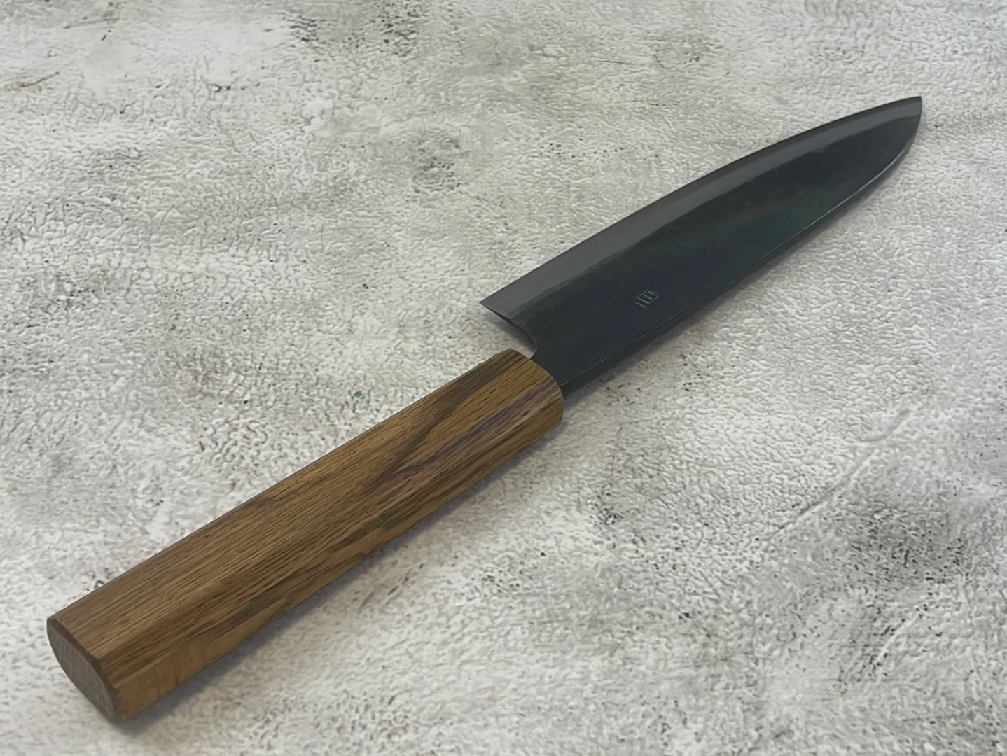 Tsukasa Shiro Kuro 180mm Gyuto- Shirogami Steel - Oak Octagnon Handle - Image 8