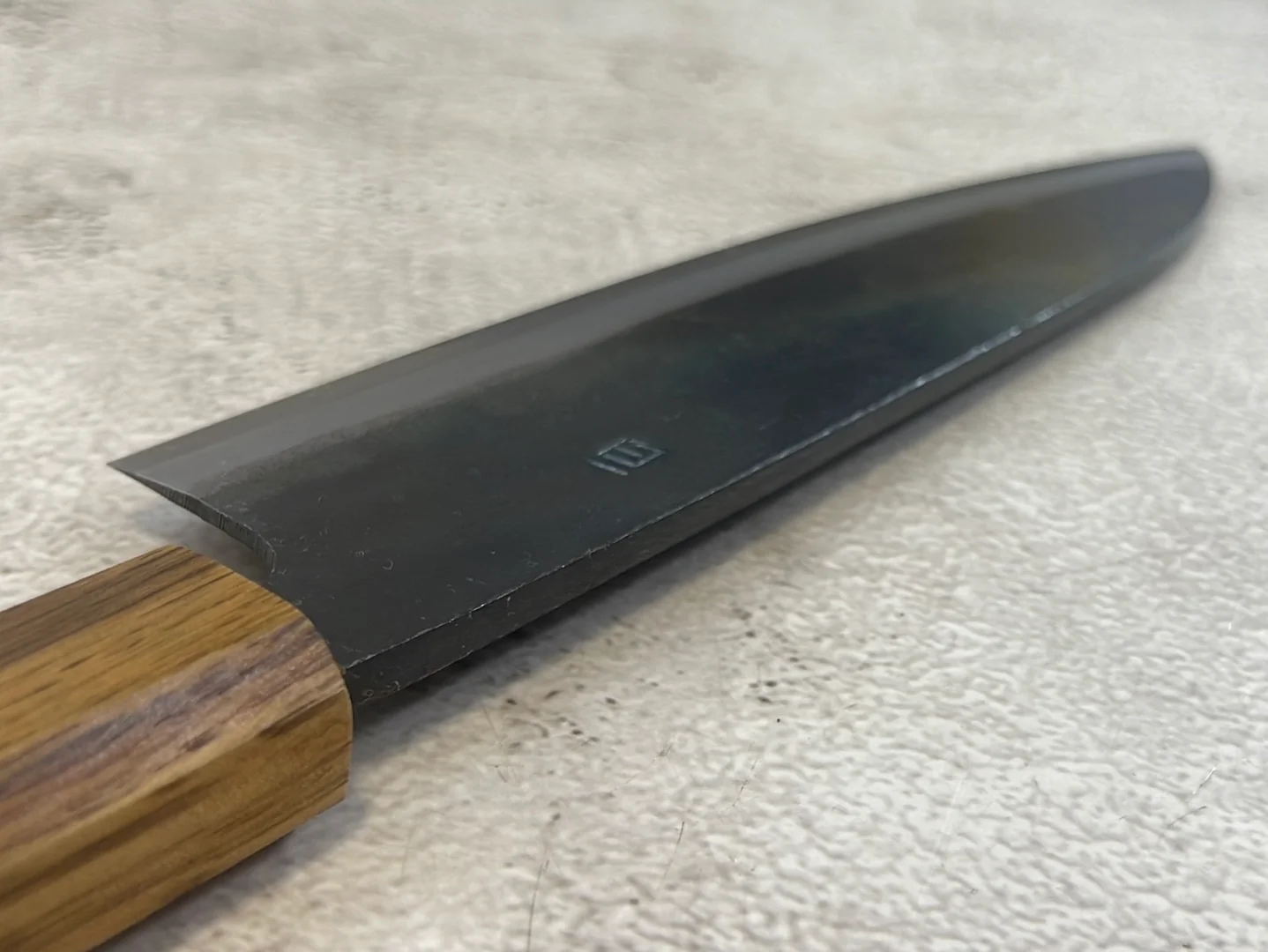 Tsukasa Shiro Kuro 180mm Gyuto- Shirogami Steel - Oak Octagnon Handle - Image 9