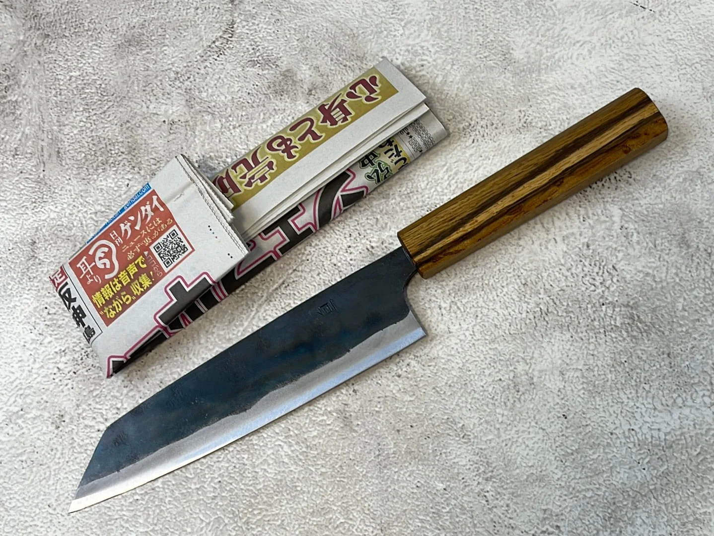Tsukasa Shiro Kuro 165mm Bunka- Shirogami Steel - Oak Octagnon Handle