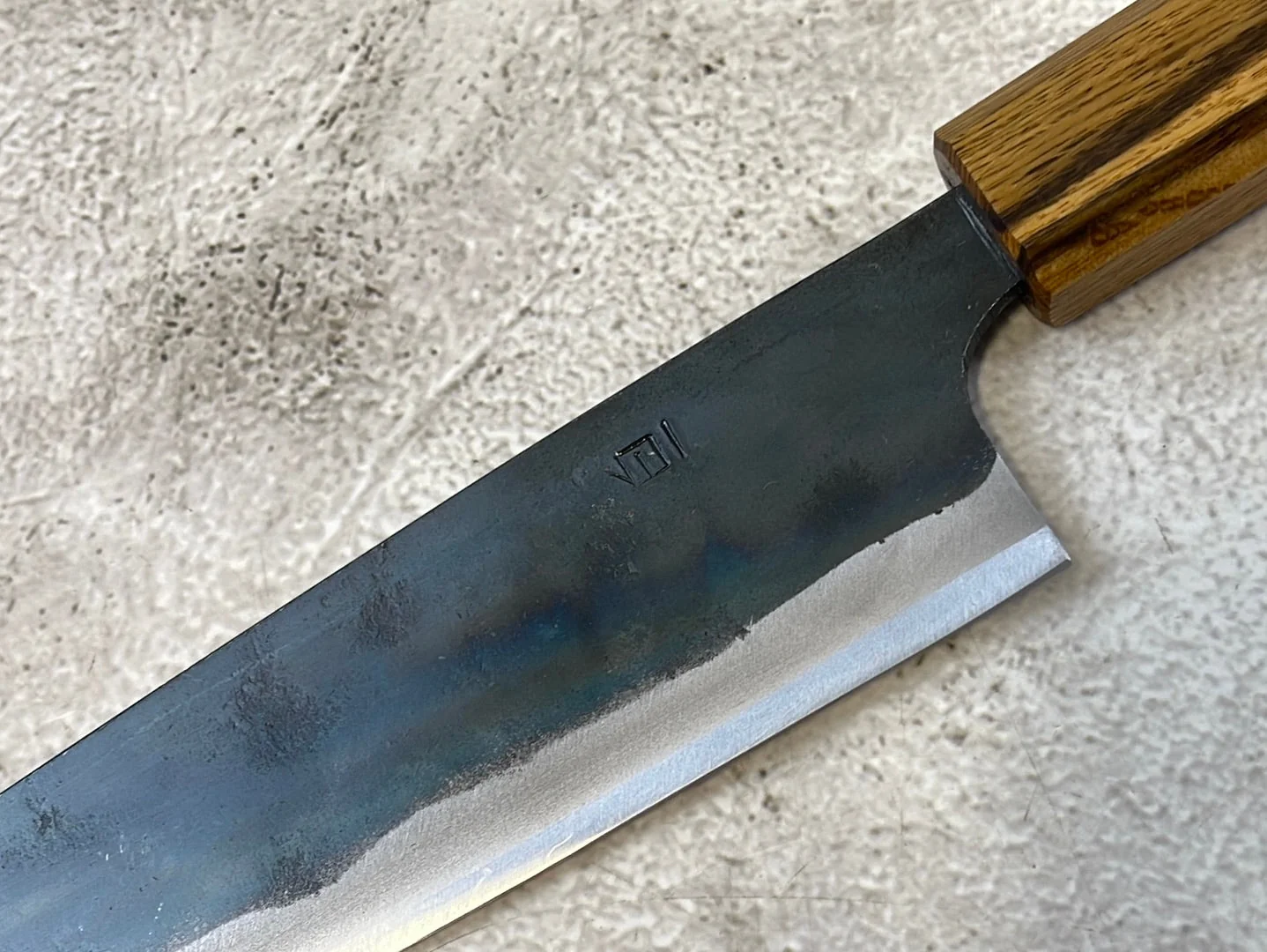 Tsukasa Shiro Kuro 165mm Bunka- Shirogami Steel - Oak Octagnon Handle - Image 4