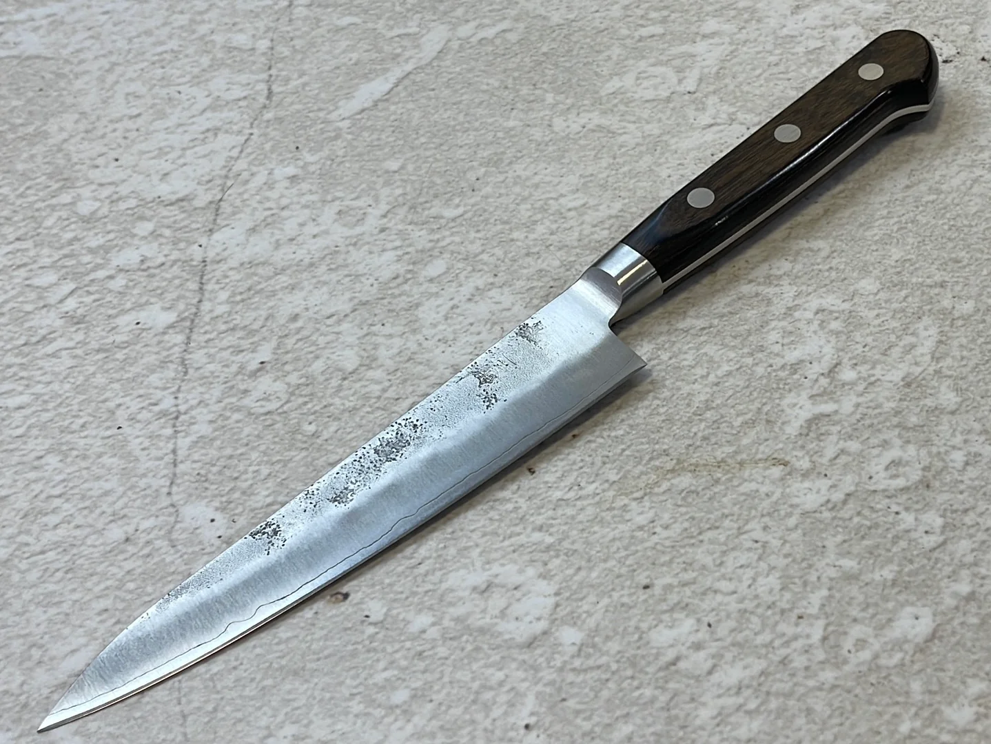 Tsunehisa G3 Nashiji Brown Petty 135mm - Made in Japan 🇯🇵 With Bolster - Image 10
