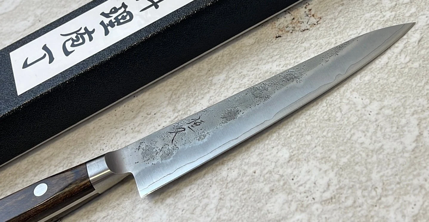 Tsunehisa G3 Nashiji Brown Petty 135mm - Made in Japan 🇯🇵 With Bolster - Image 2