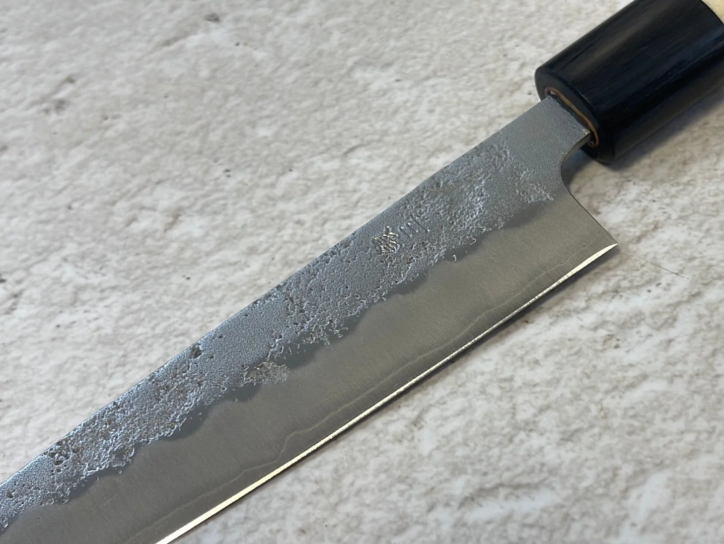 Tsunehisa G3 Nashiji HBC Petty 135mm - Made in Japan 🇯🇵 Magnolia Oval Wa Handle - Image 11