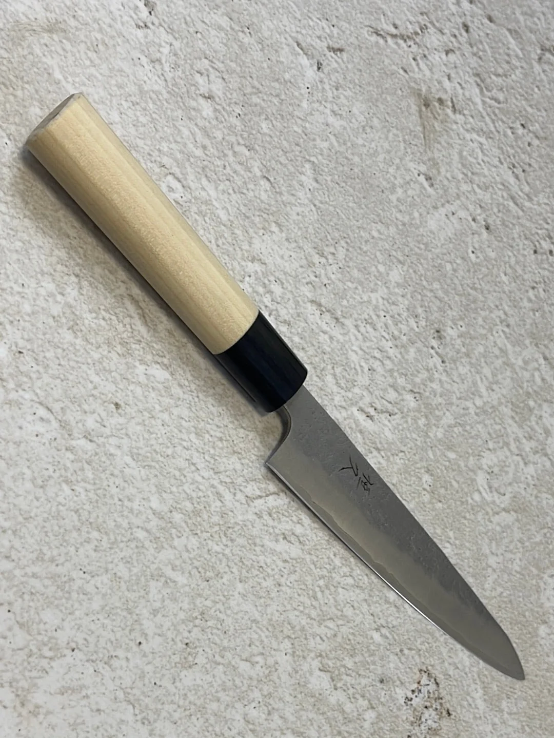 Tsunehisa G3 Nashiji HBC Petty 135mm - Made in Japan 🇯🇵 Magnolia Oval Wa Handle - Image 3