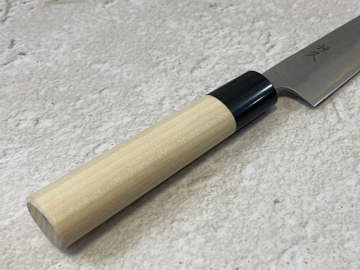Tsunehisa G3 Nashiji HBC Petty 135mm - Made in Japan 🇯🇵 Magnolia Oval Wa Handle - Image 4