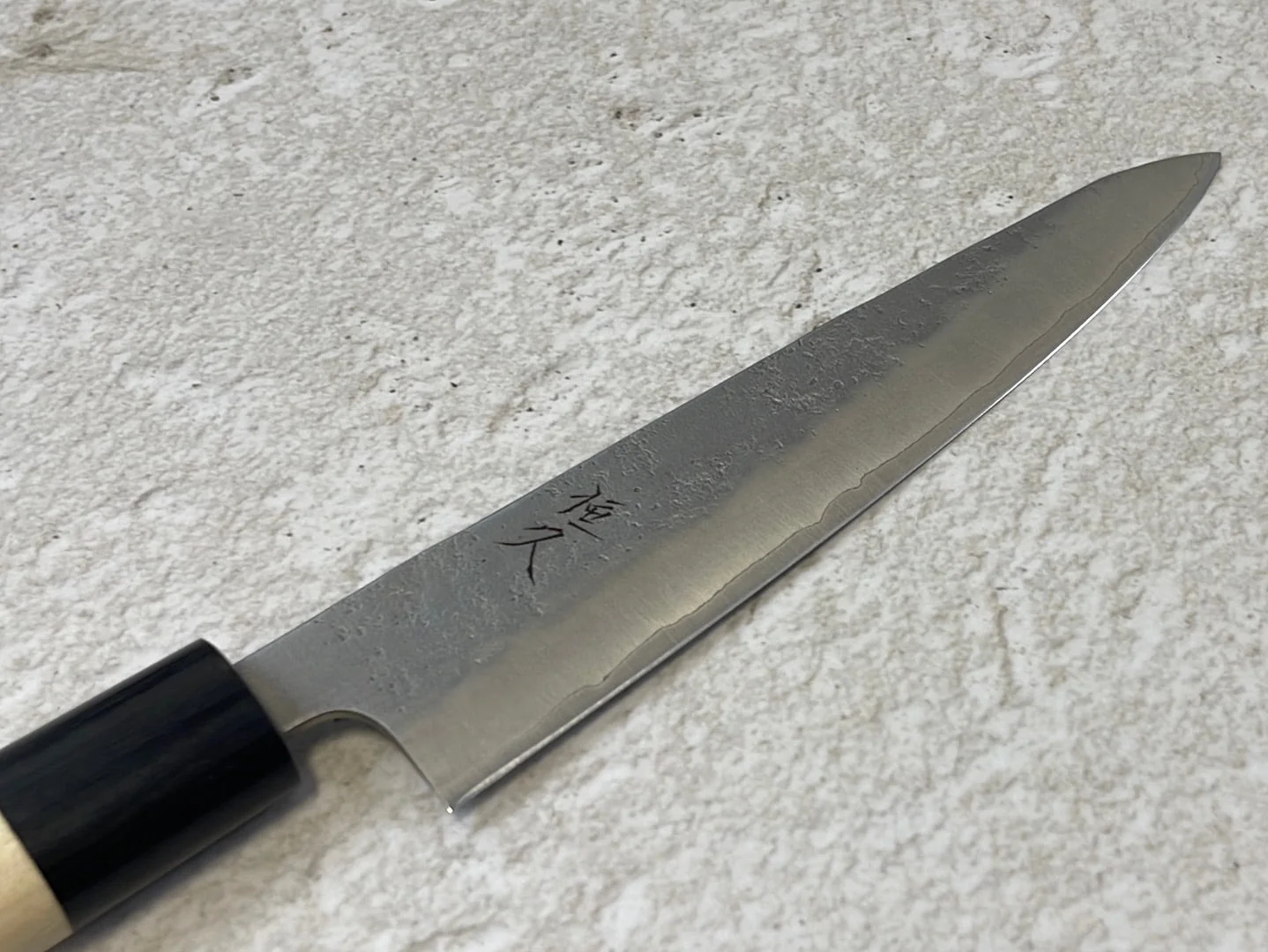Tsunehisa G3 Nashiji HBC Petty 135mm - Made in Japan 🇯🇵 Magnolia Oval Wa Handle - Image 5