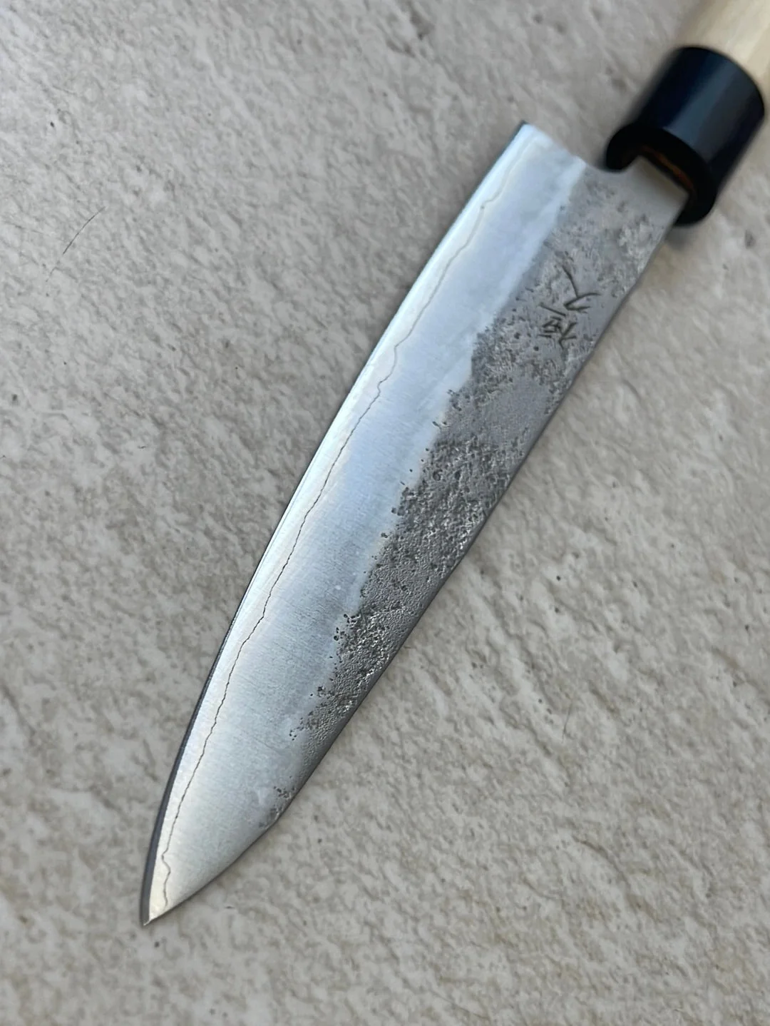 Tsunehisa G3 Nashiji HBC Petty 135mm - Made in Japan 🇯🇵 Magnolia Oval Wa Handle - Image 7