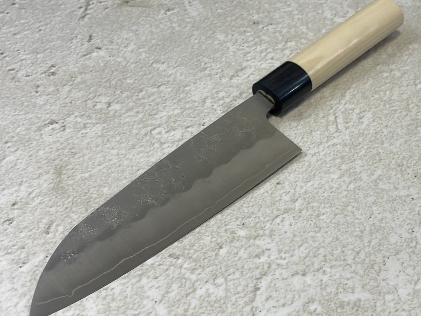 Tsunehisa G3 Nashiji HBC Santoku 170mm - Made in Japan 🇯🇵 Magnolia Oval Wa Handle - Image 10
