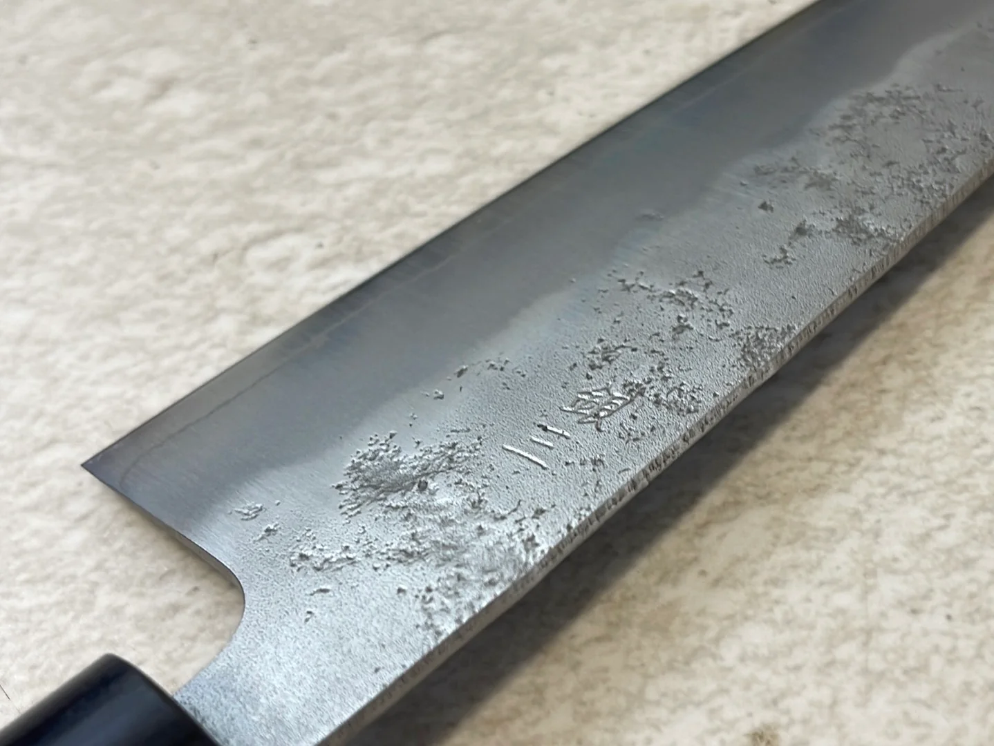 Tsunehisa G3 Nashiji HBC Santoku 170mm - Made in Japan 🇯🇵 Magnolia Oval Wa Handle - Image 13