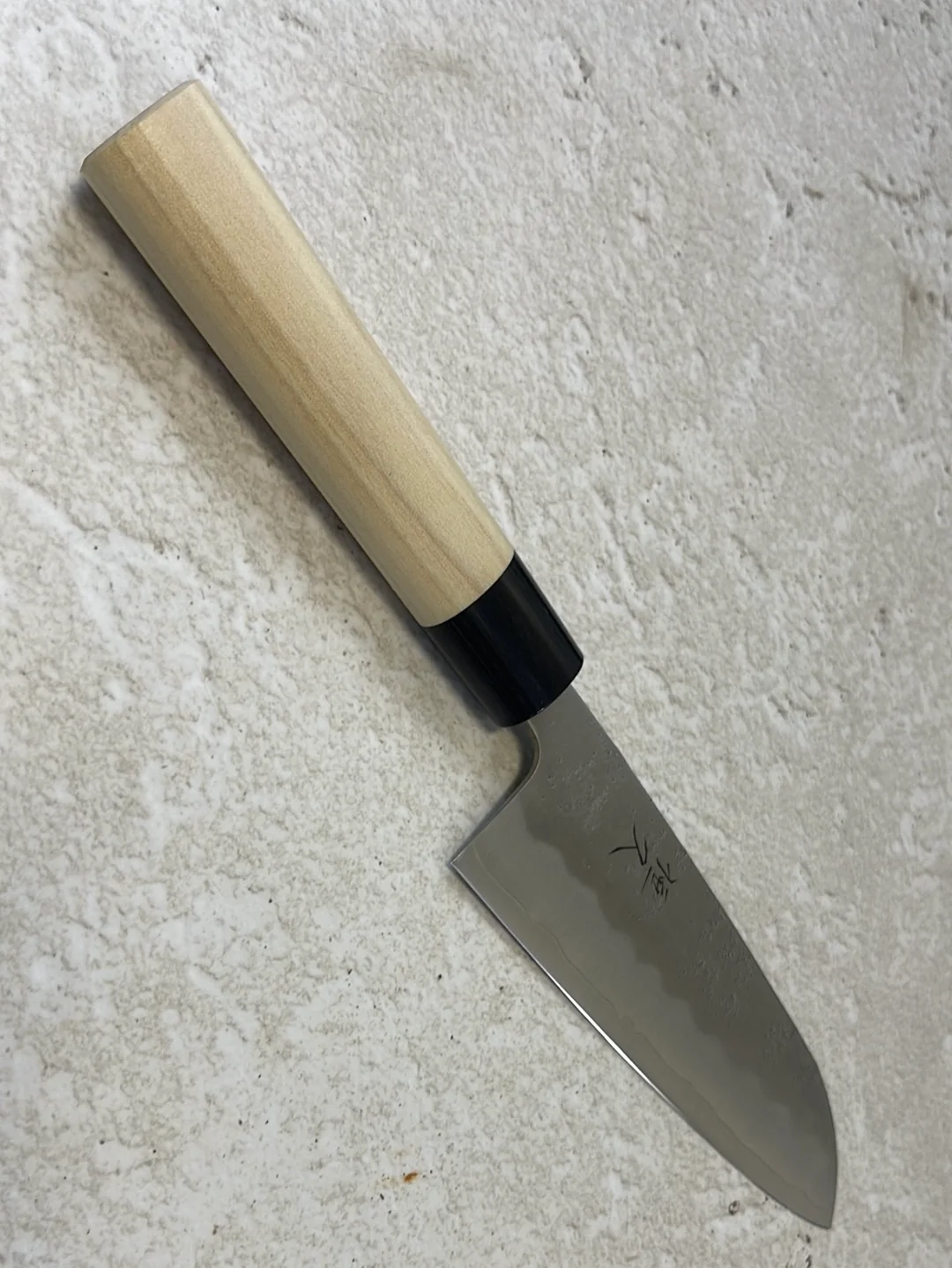 Tsunehisa G3 Nashiji HBC Santoku 170mm - Made in Japan 🇯🇵 Magnolia Oval Wa Handle - Image 3