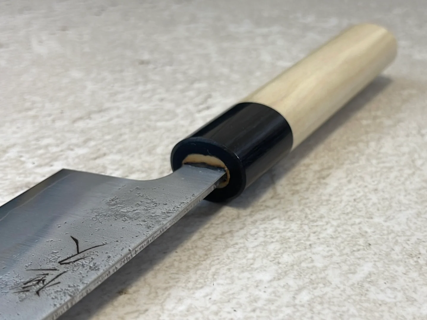 Tsunehisa G3 Nashiji HBC Santoku 170mm - Made in Japan 🇯🇵 Magnolia Oval Wa Handle - Image 9