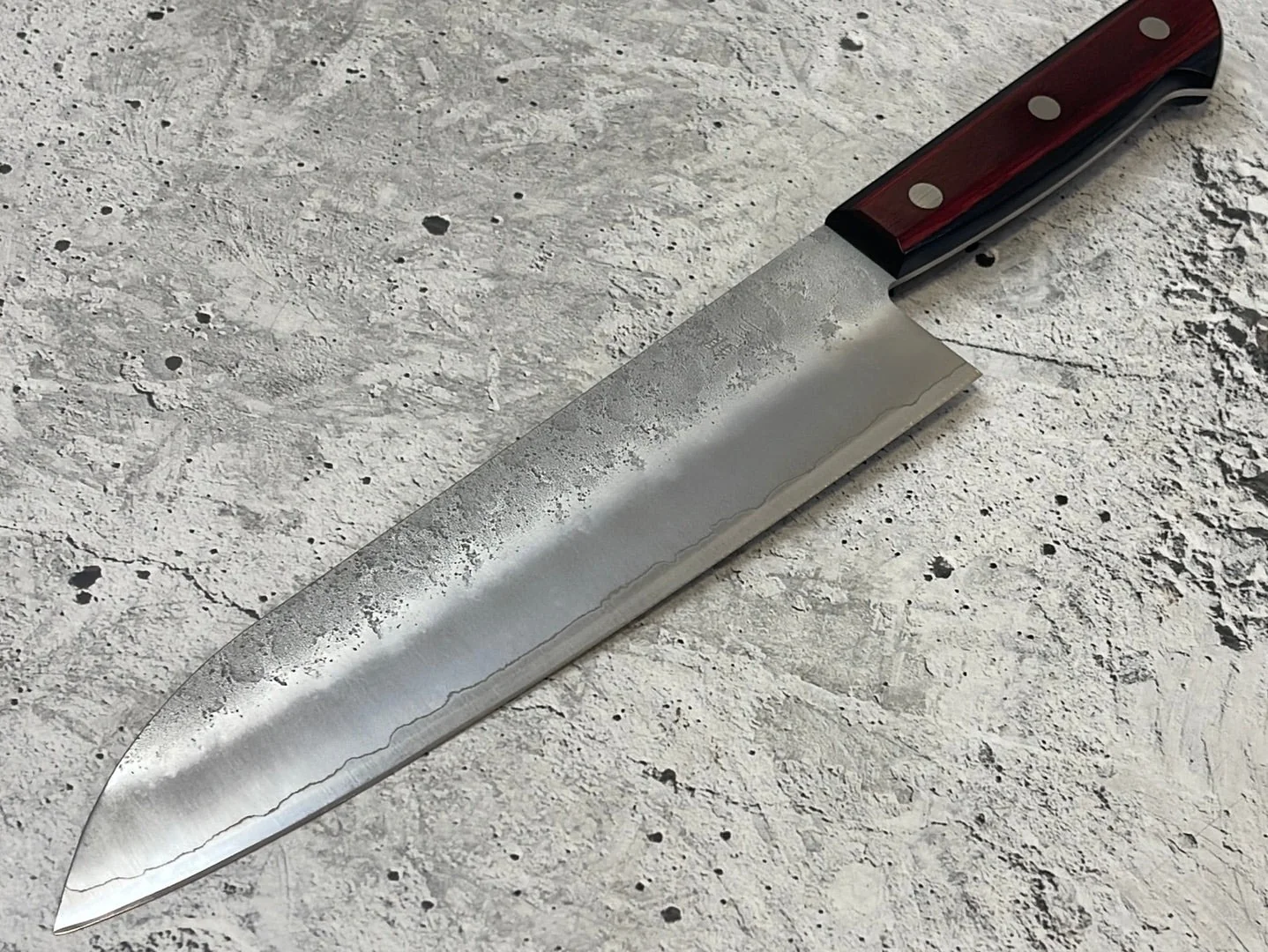 Tsunehisa G3 Nashiji Red Santoku 180mm - Made in Japan 🇯🇵 - Image 10