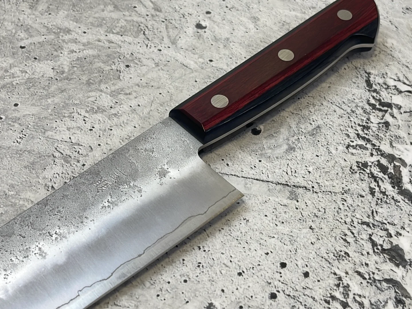 Tsunehisa G3 Nashiji Red Santoku 180mm - Made in Japan 🇯🇵 - Image 11