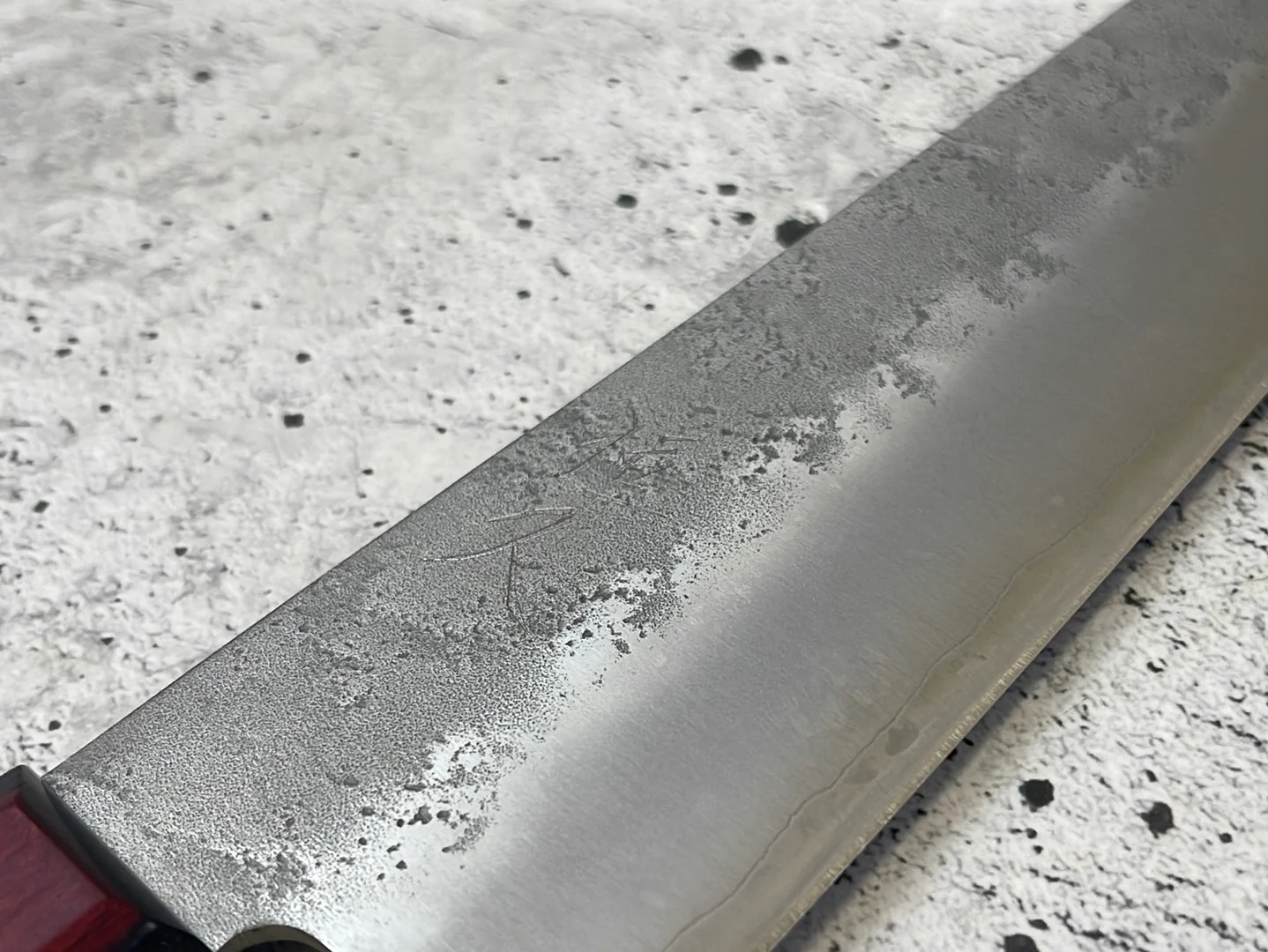 Tsunehisa G3 Nashiji Red Santoku 180mm - Made in Japan 🇯🇵 - Image 6
