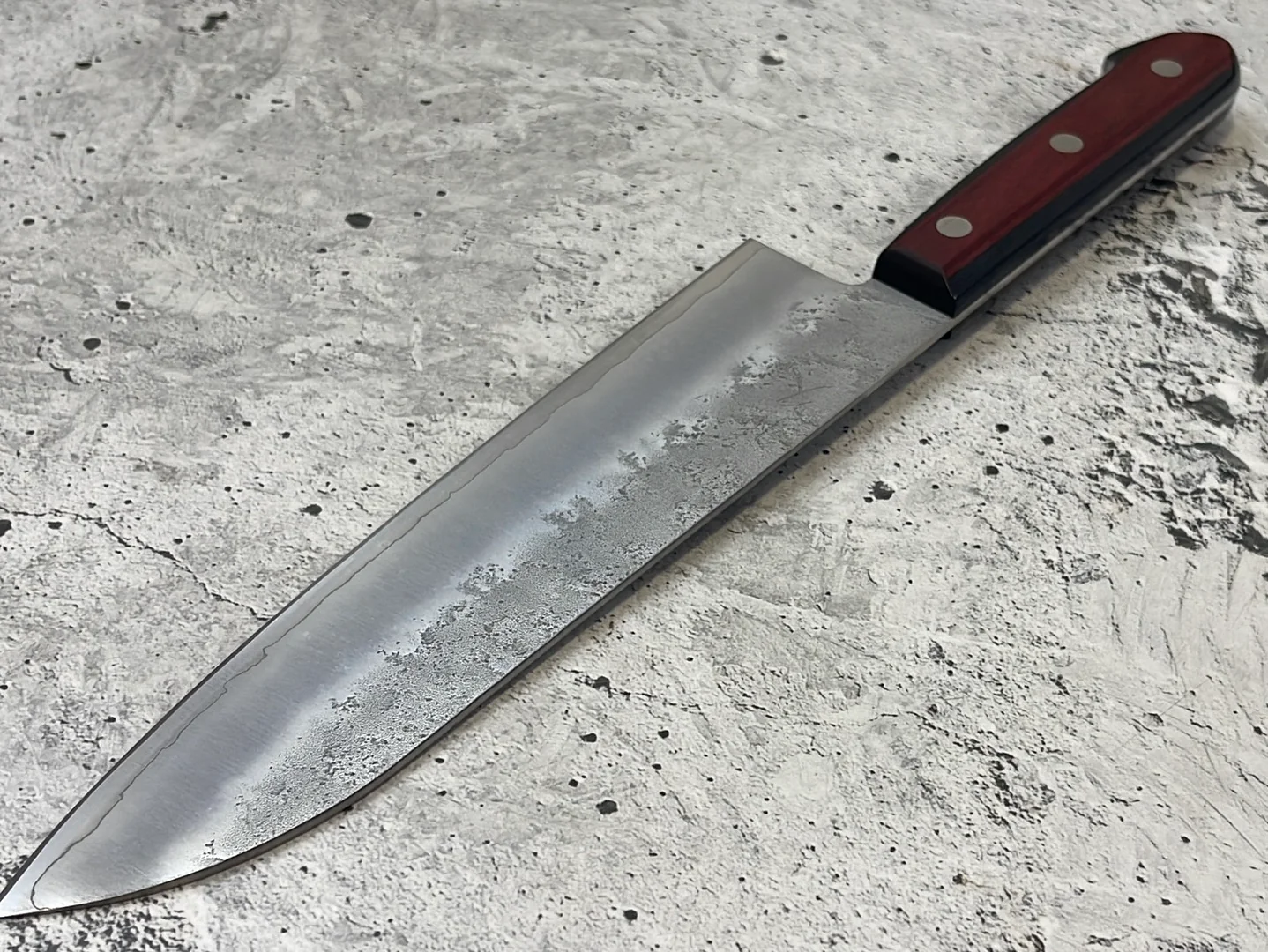 Tsunehisa G3 Nashiji Red Santoku 180mm - Made in Japan 🇯🇵 - Image 7
