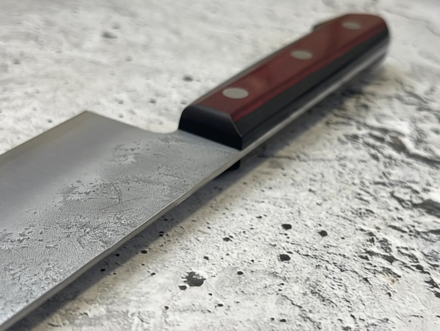Tsunehisa G3 Nashiji Red Santoku 180mm - Made in Japan 🇯🇵 - Image 8