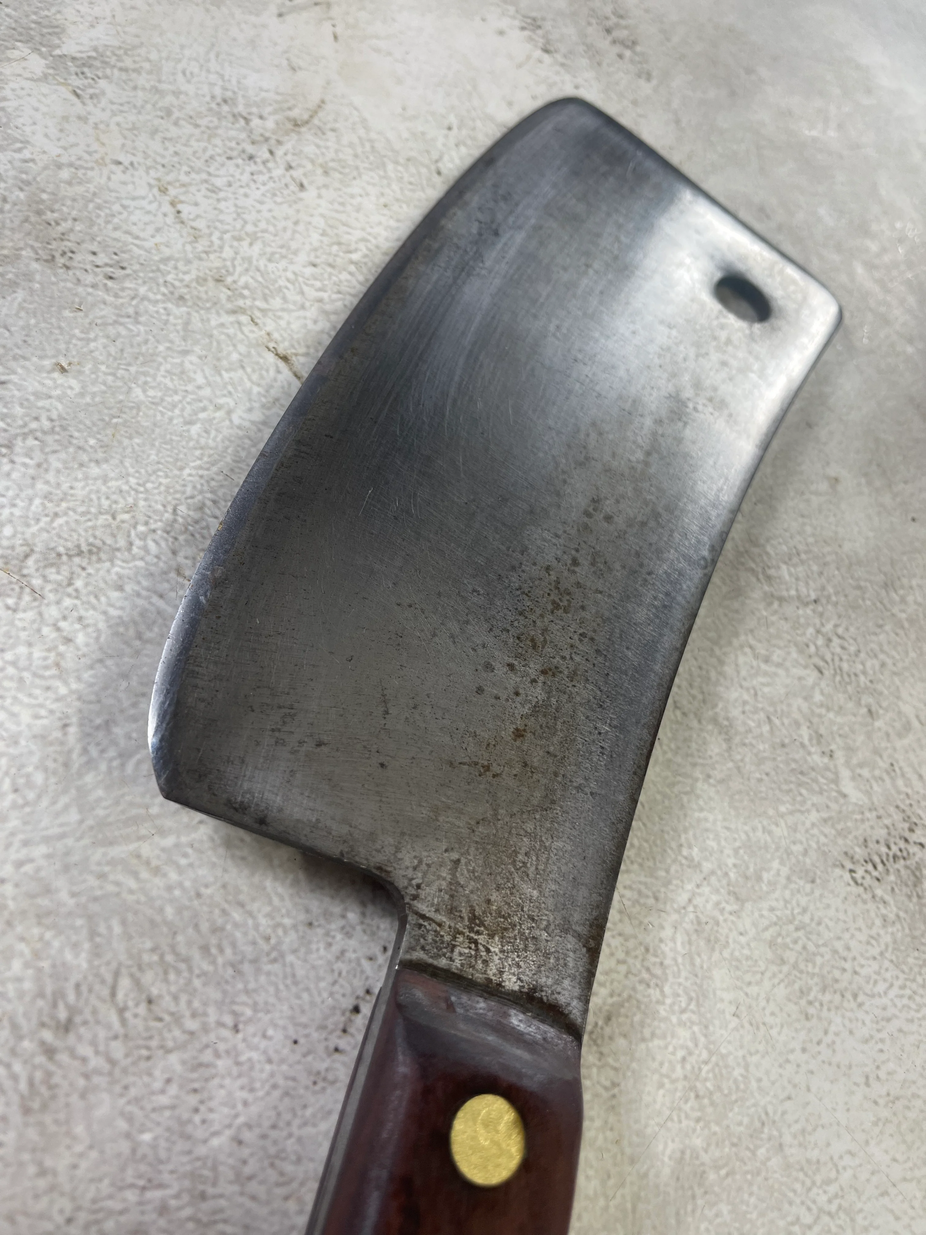 Vintage Dexter Butcher Cleaver Knife 220mm Carbon Steel Blade Made in USA 🇺🇸 1892 - Image 10