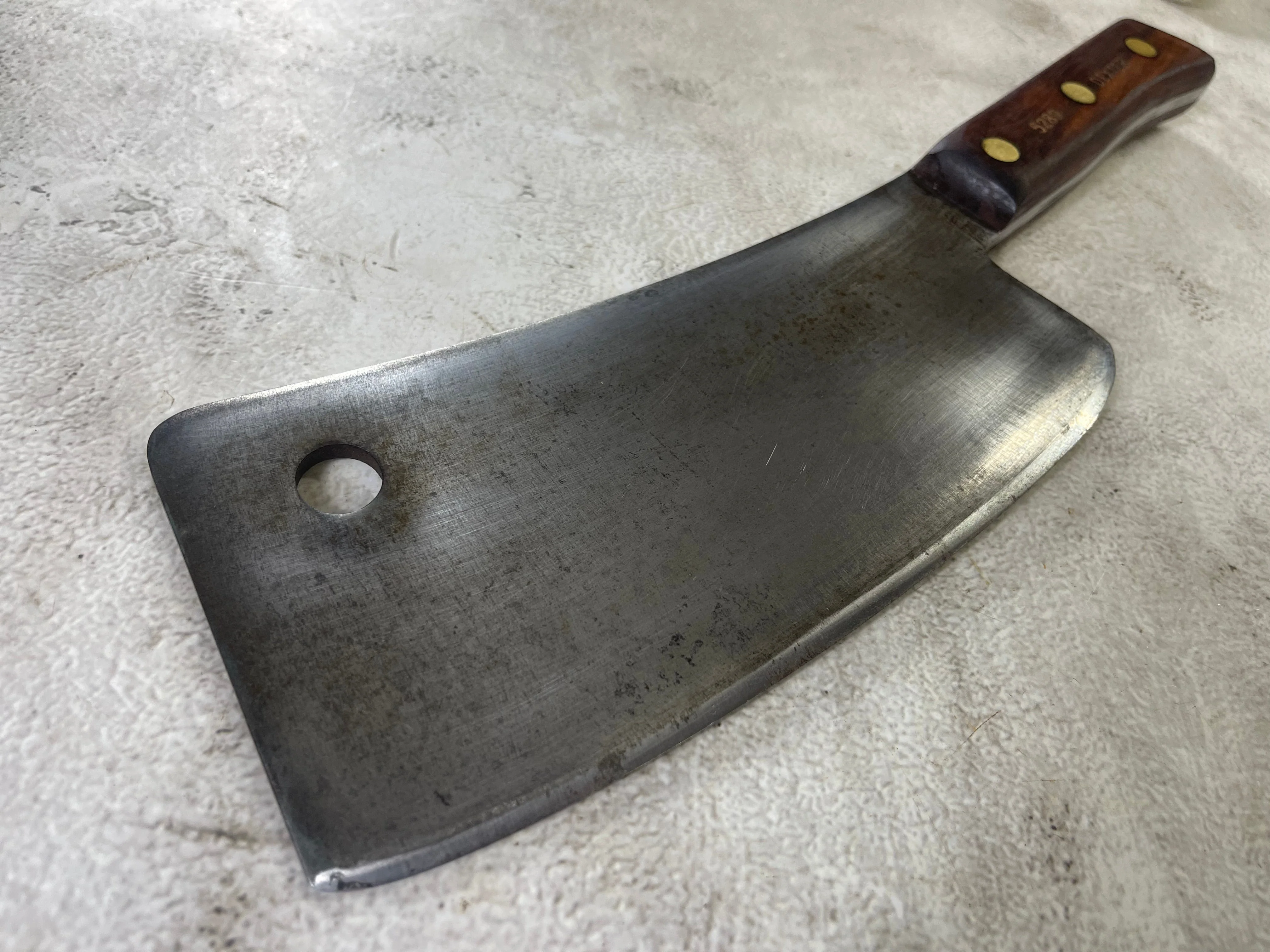 Vintage Dexter Butcher Cleaver Knife 220mm Carbon Steel Blade Made in USA 🇺🇸 1892 - Image 5
