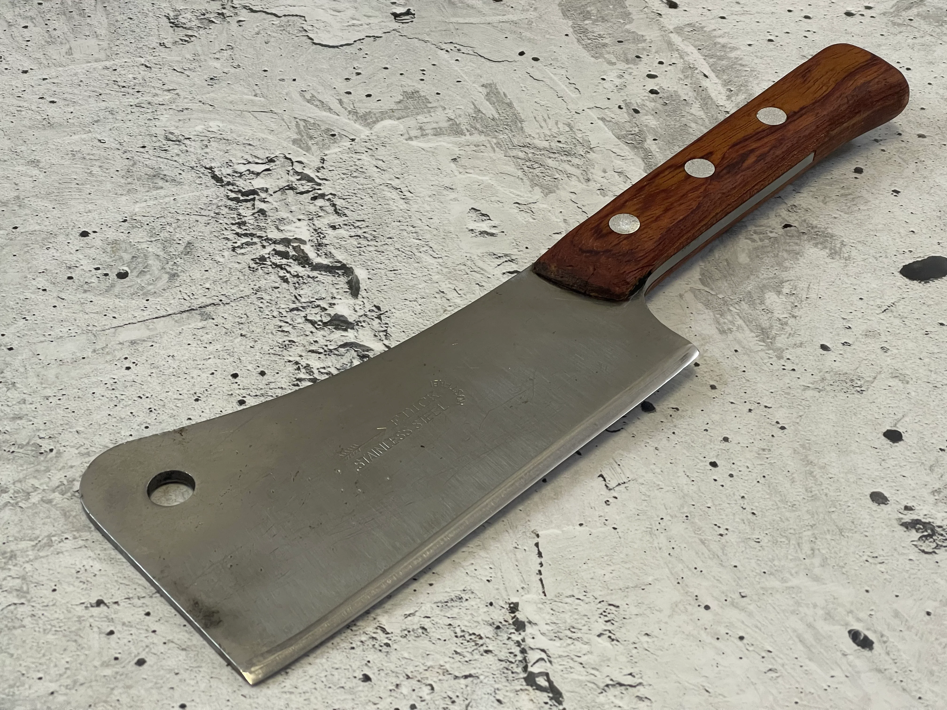 Vintage F. Dick Butcher Cleaver Knife 180mm Stainless Steel Blade Made in Germany 🇩🇪 1530