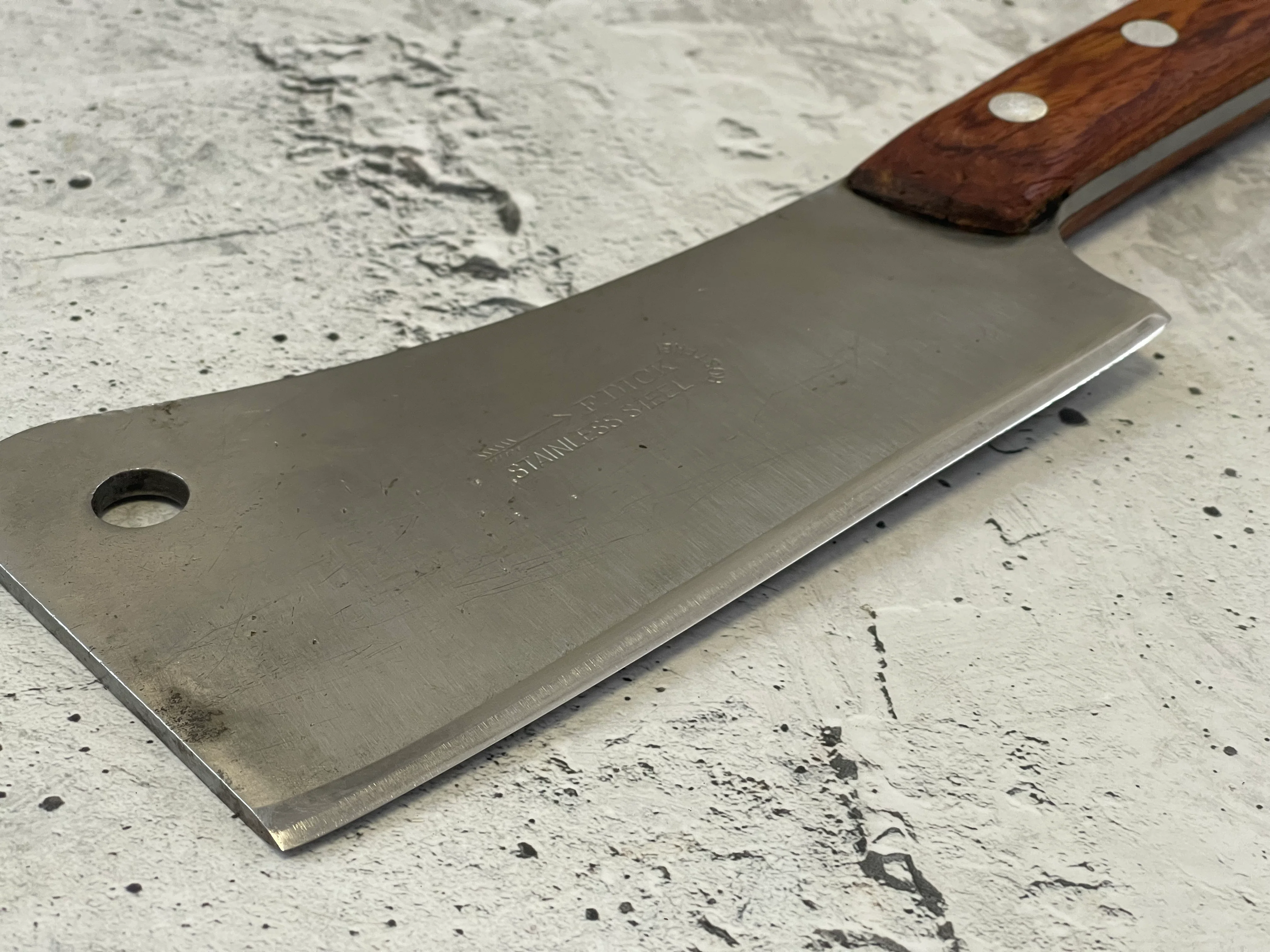 Vintage F. Dick Butcher Cleaver Knife 180mm Stainless Steel Blade Made in Germany 🇩🇪 1530 - Image 2