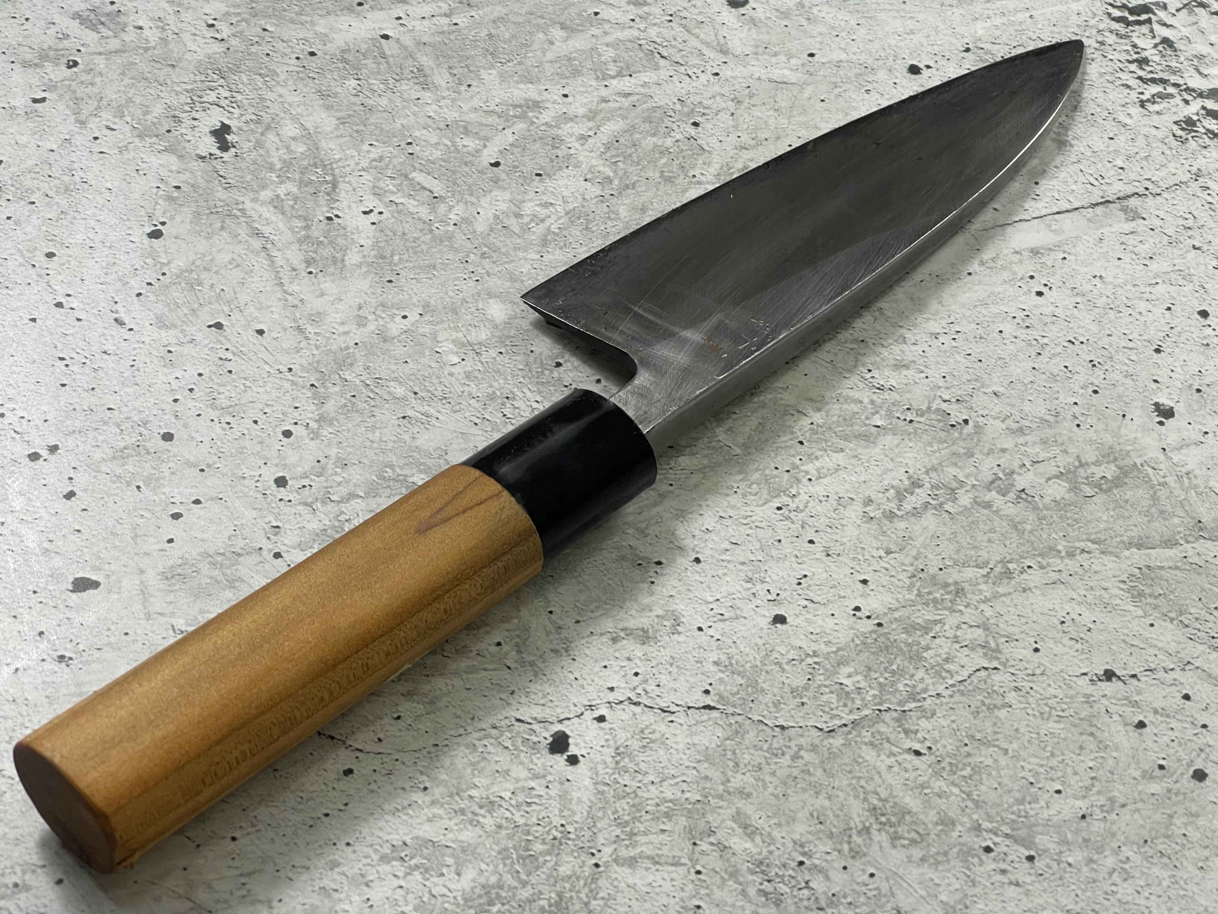 Vintage Japanese Deba Knife 150mm Made in Japan 🇯🇵 Carbon Steel 1555 - Image 12