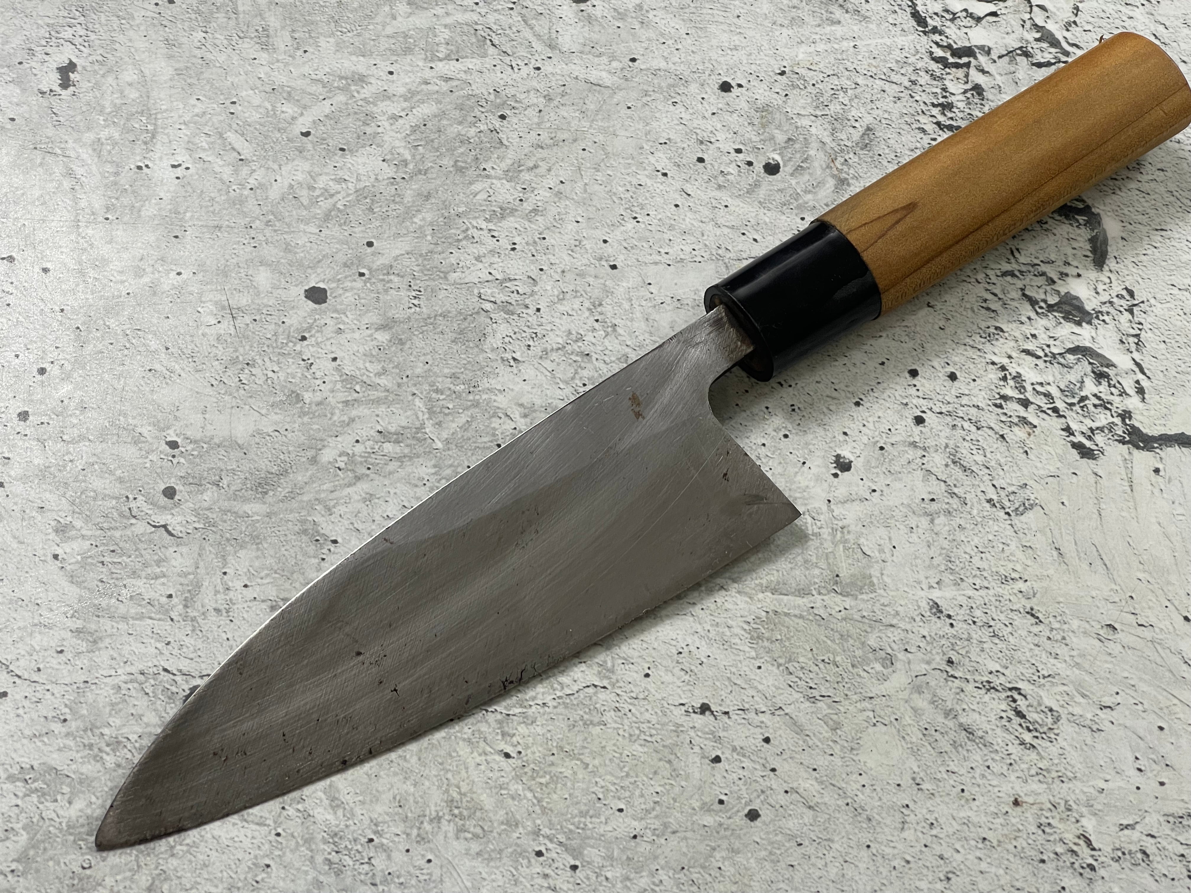 Vintage Japanese Deba Knife 150mm Made in Japan 🇯🇵 Carbon Steel 1555 - Image 9