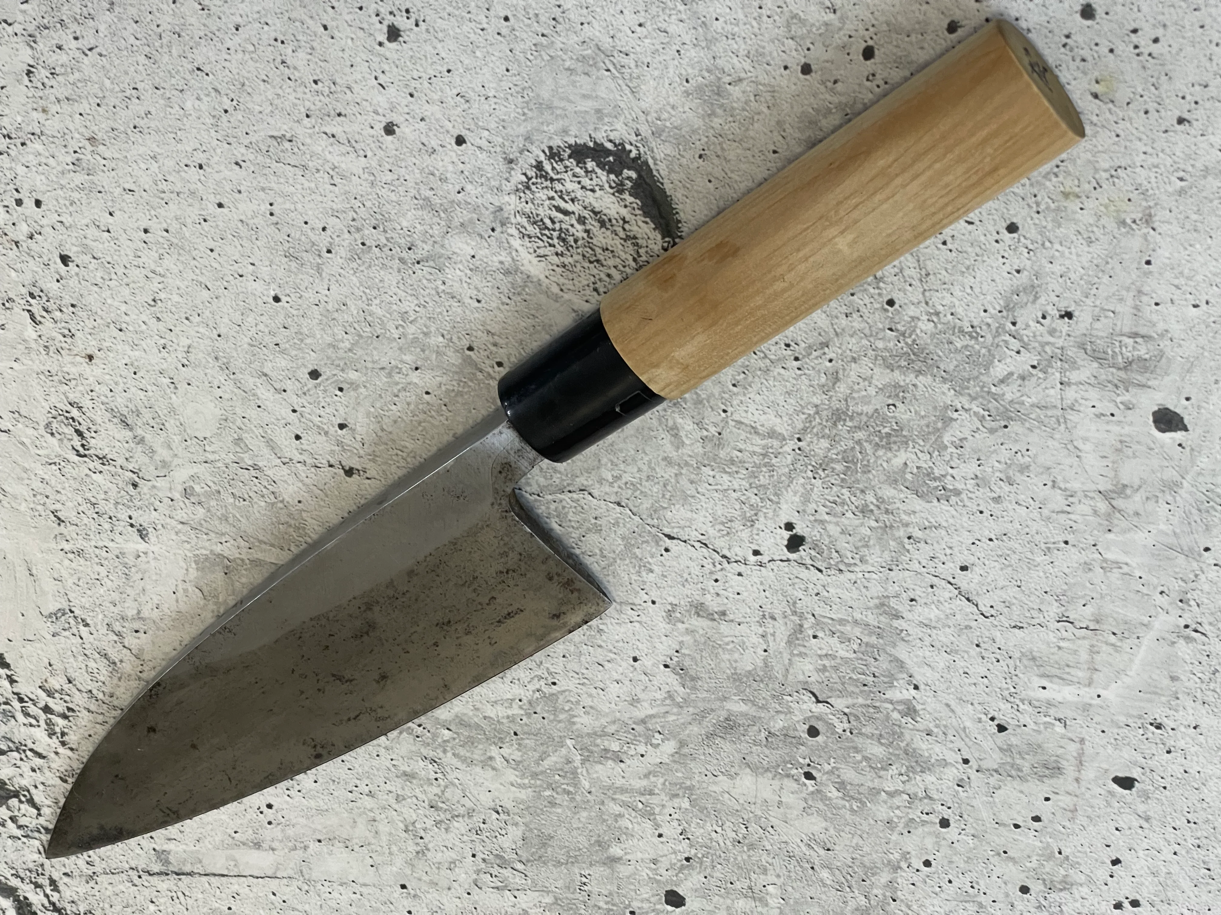 Vintage Japanese Deba Knife 170mm Made in Japan 🇯🇵 Carbon Steel 1517 - Image 12