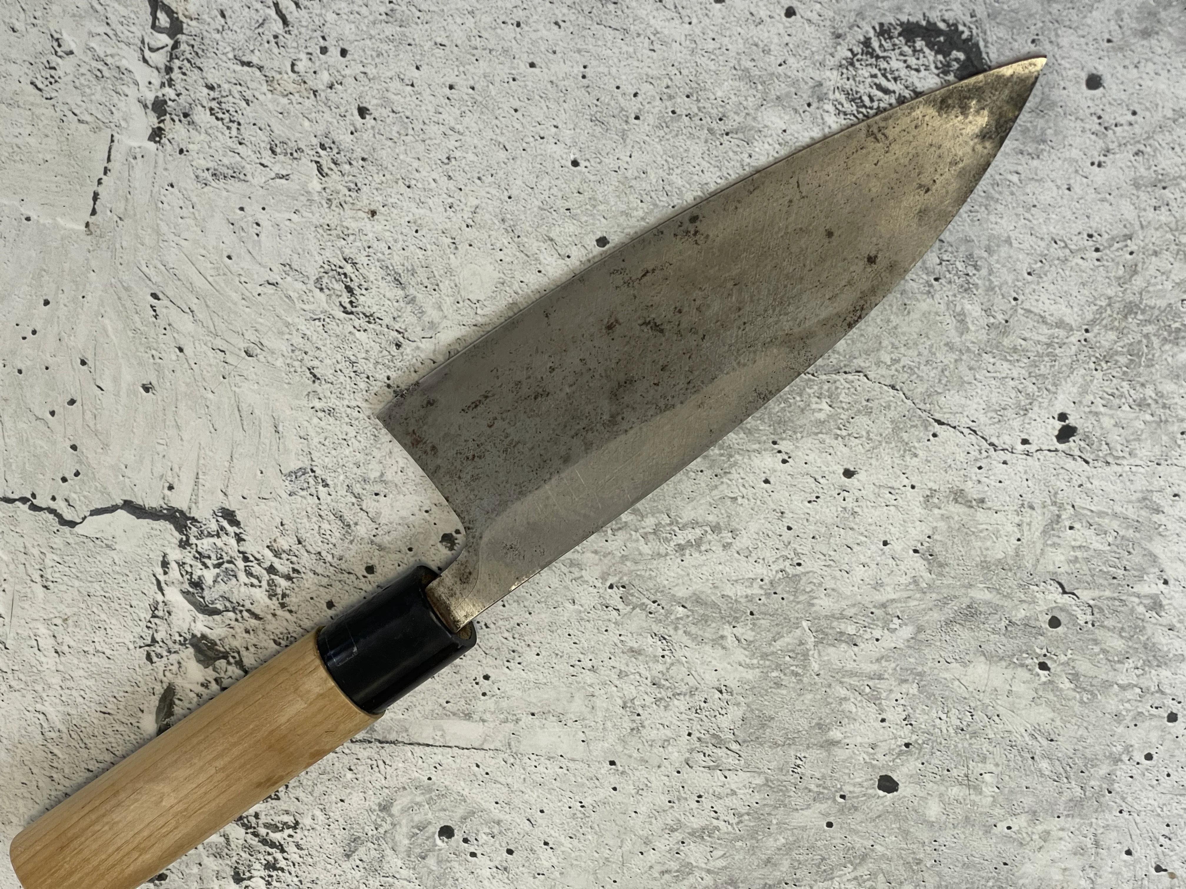 Vintage Japanese Deba Knife 170mm Made in Japan 🇯🇵 Carbon Steel 1517 - Image 13