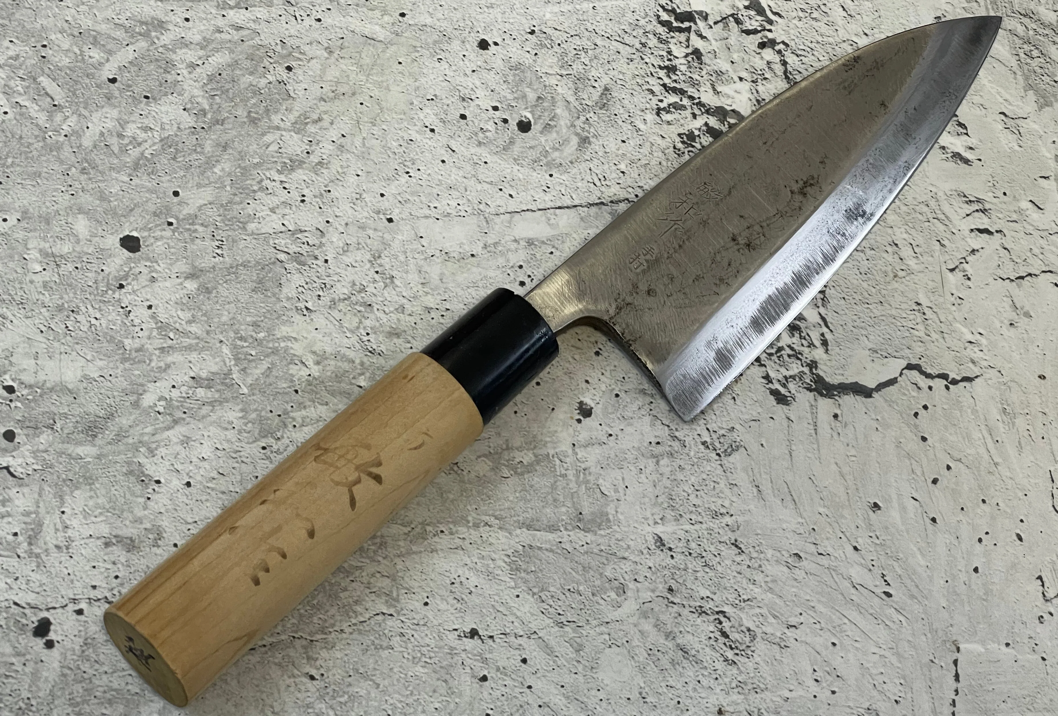 Vintage Japanese Deba Knife 170mm Made in Japan 🇯🇵 Carbon Steel 1517 - Image 3