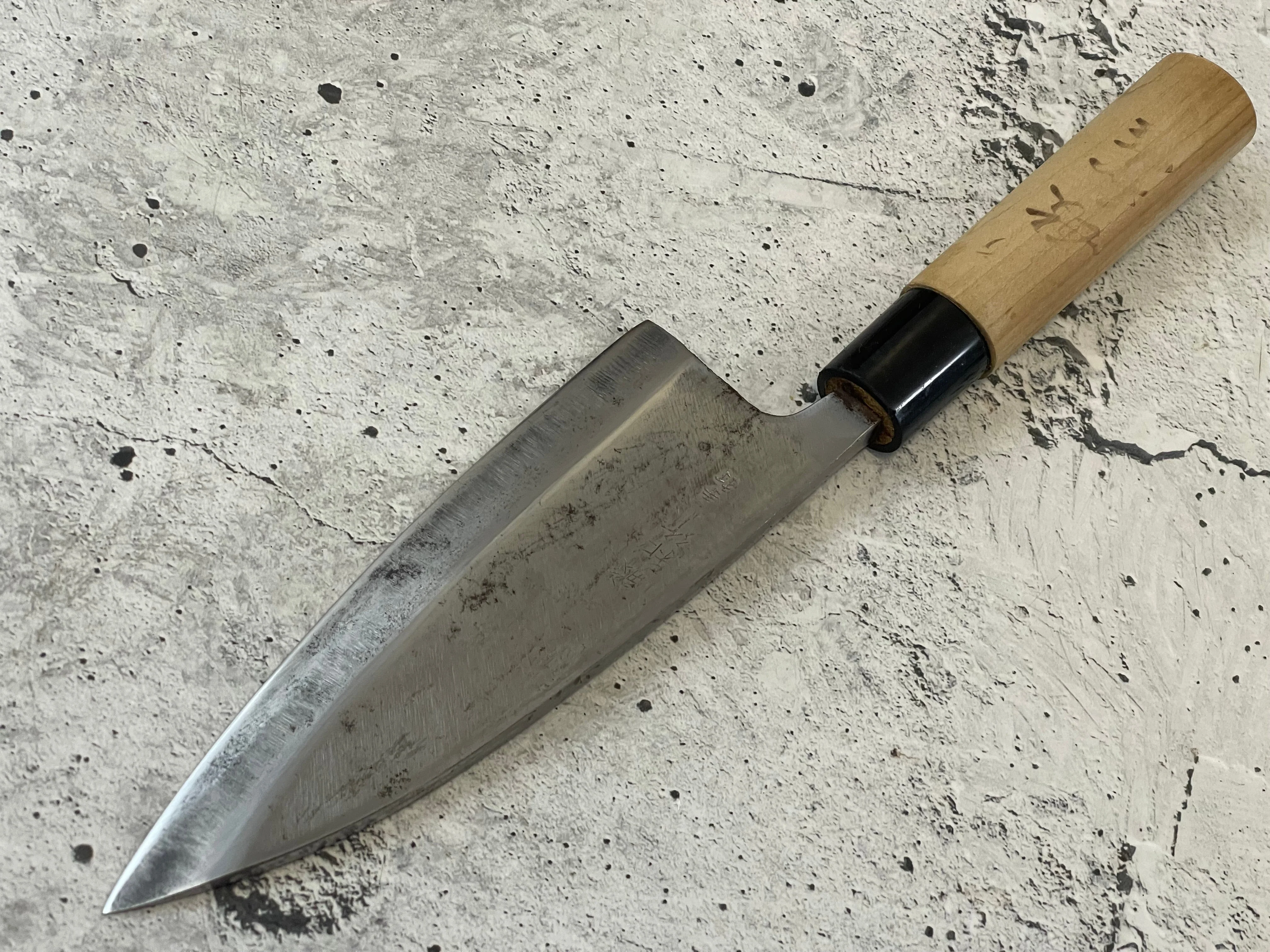 Vintage Japanese Deba Knife 170mm Made in Japan 🇯🇵 Carbon Steel 1517 - Image 9