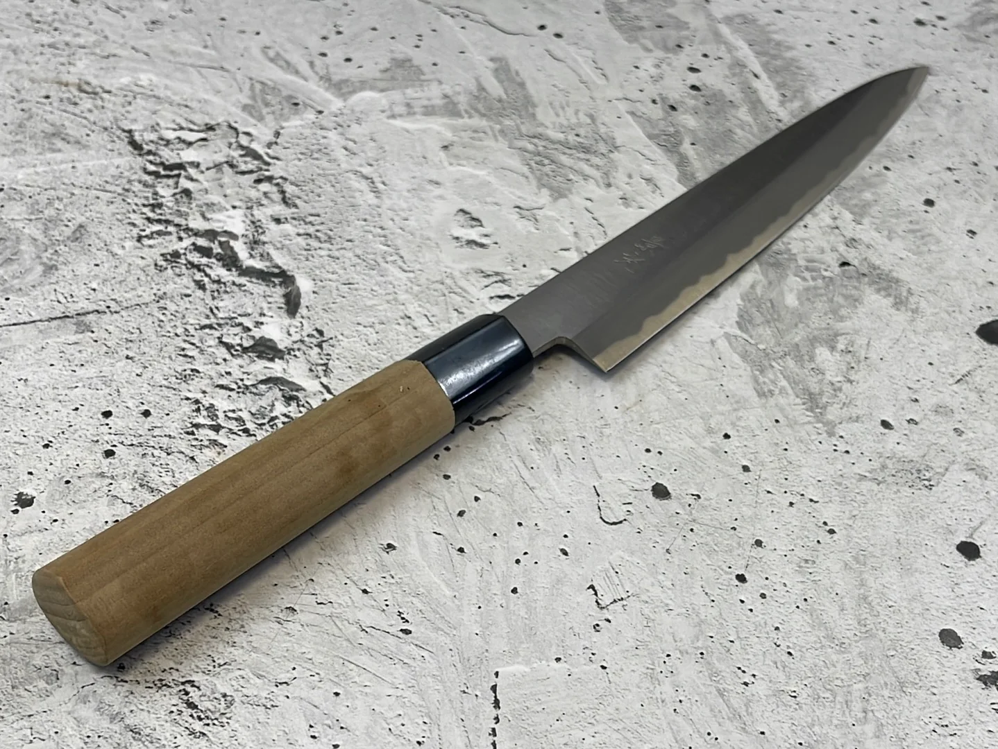Vintage Japanese Yanagiba Knife 200mm Made in Japan 🇯🇵 Carbon Steel 846 - Image 2