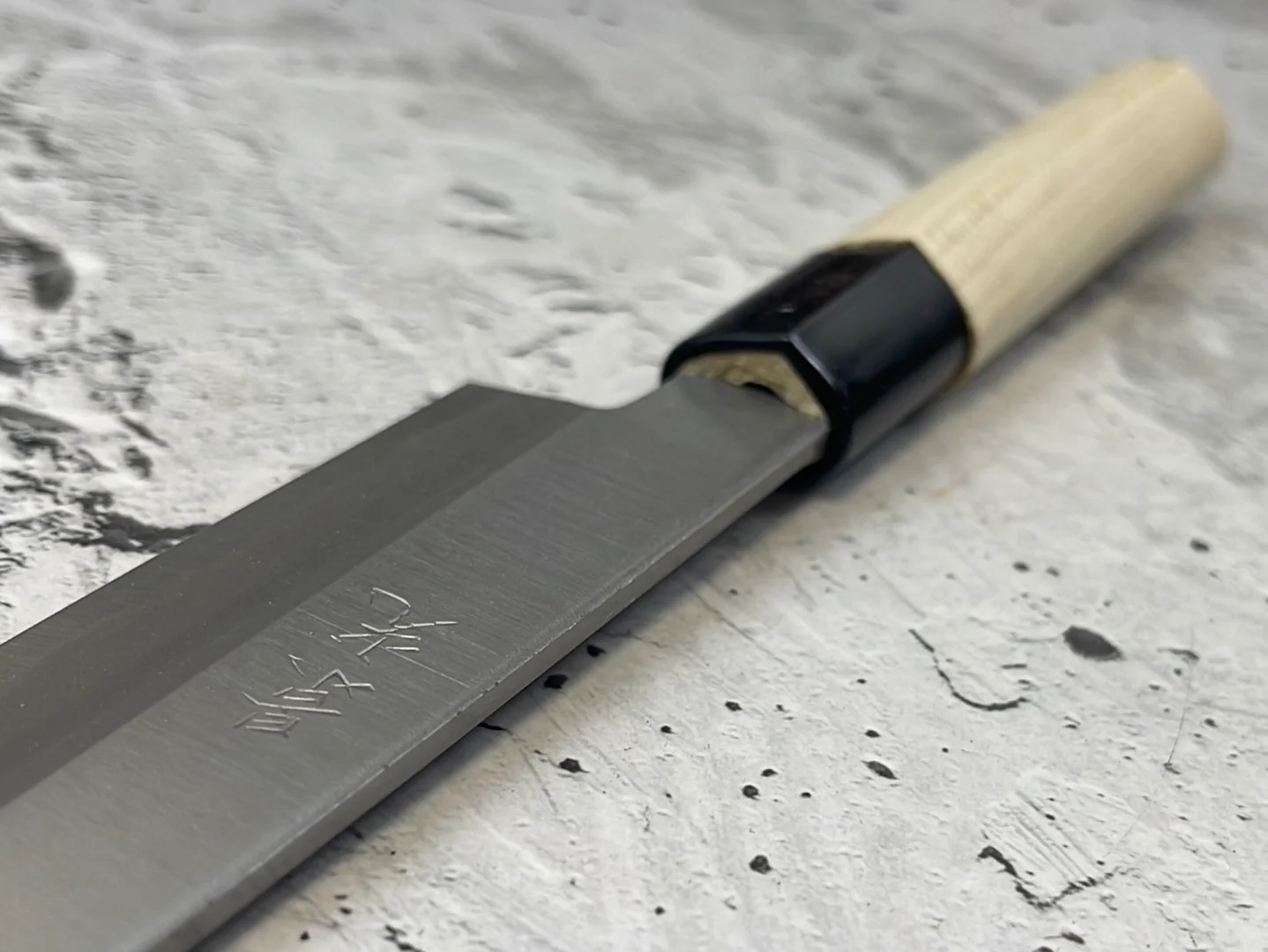 Vintage Japanese Yanagiba Knife 200mm Made in Japan 🇯🇵 Carbon Steel 847 - Image 8