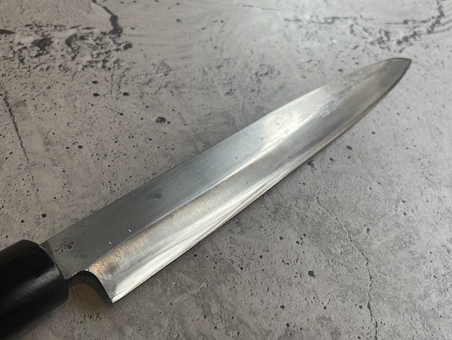 Vintage Japanese Yanagiba Knife 220mm Made in Japan 🇯🇵 Carbon Steel 582 - Image 3