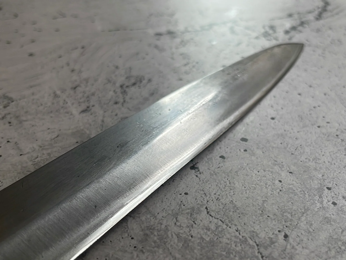 Vintage Japanese Yanagiba Knife 220mm Made in Japan 🇯🇵 Carbon Steel 582 - Image 5
