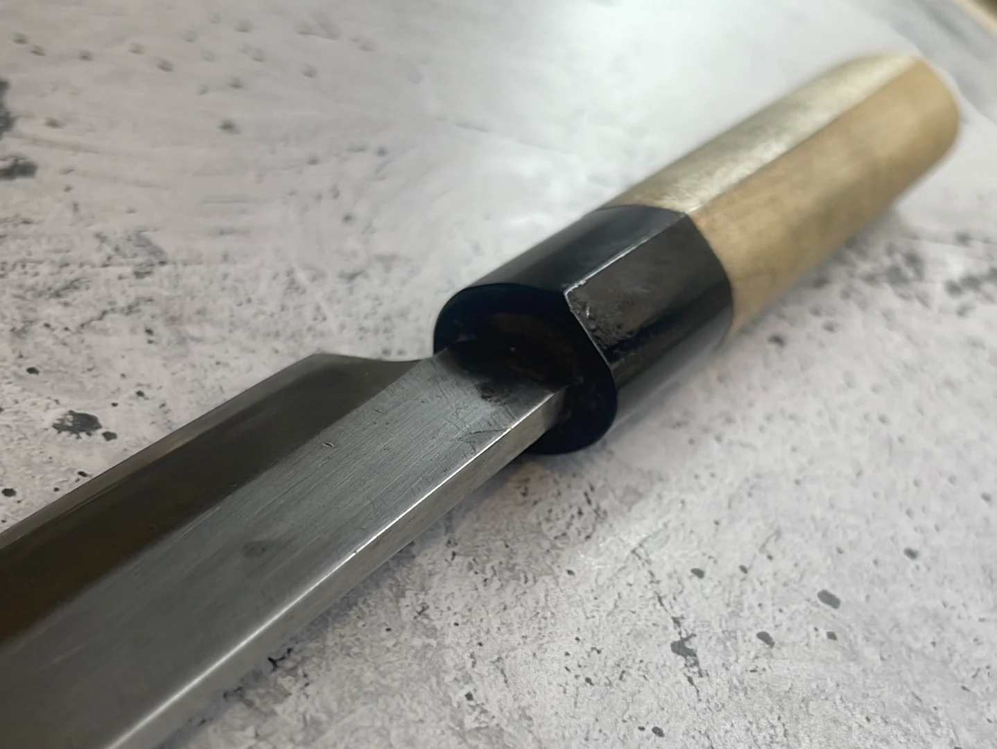 Vintage Japanese Yanagiba Knife 220mm Made in Japan 🇯🇵 Carbon Steel 582 - Image 7