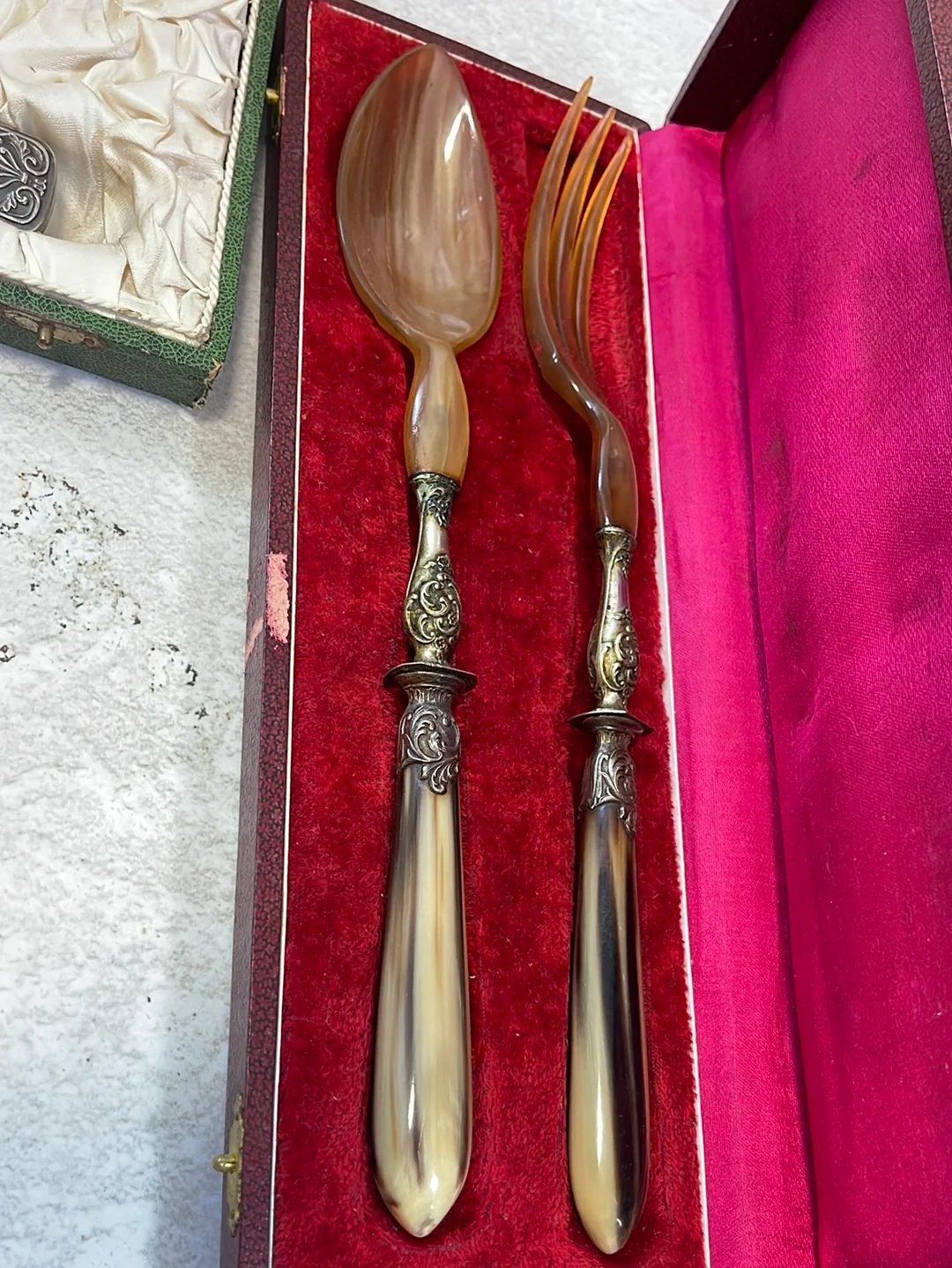 Vintage Salad and Carving Knife Set Made in France 🇫🇷 Carbon Steel 1412 - Image 3