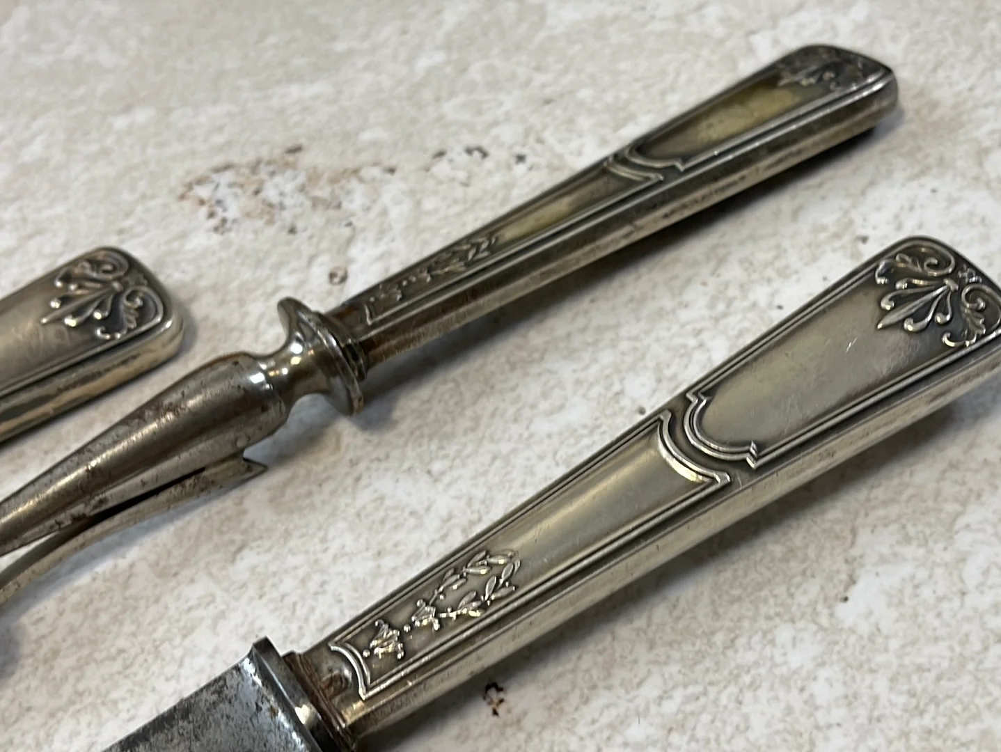 Vintage Salad and Carving Knife Set Made in France 🇫🇷 Carbon Steel 1412 - Image 8