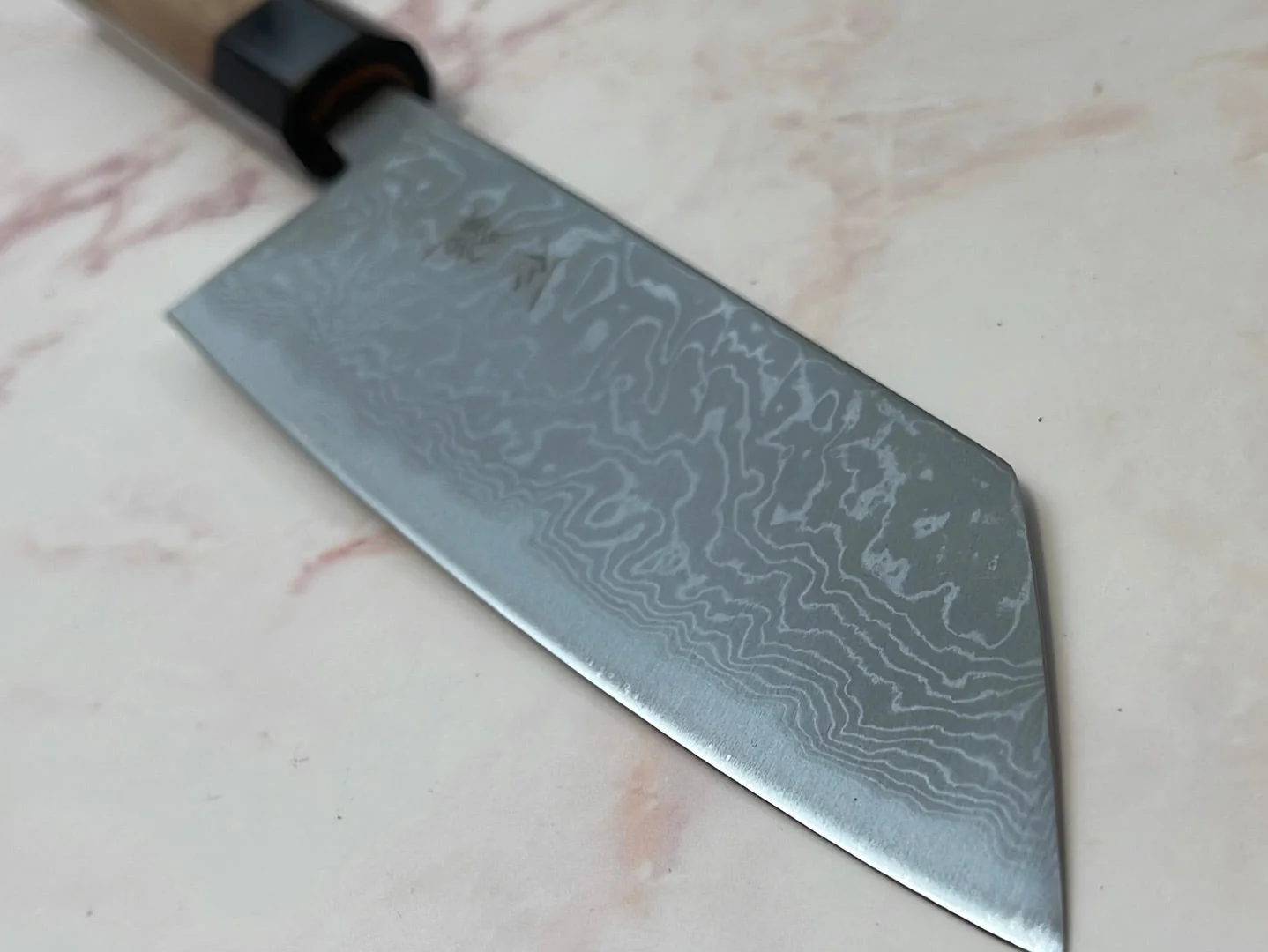 Yoshimune Bunka 165mm Aogami (Blue) #2 Damascus (33 layers) Double-Bevel - Image 14
