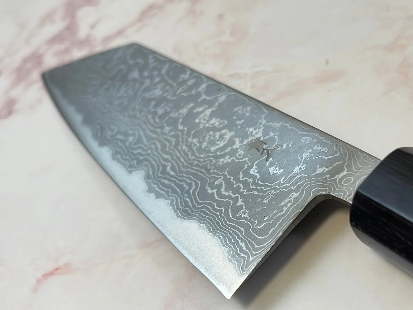 Yoshimune Bunka 165mm Aogami (Blue) #2 Damascus (33 layers) Double-Bevel - Image 7