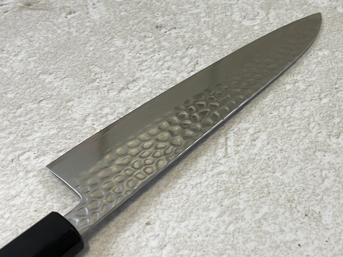 Yoshimune Gyuto 210mm VG10 Damascus Steel Double-Bevel Rose Wood Octagonal Handle - Image 15