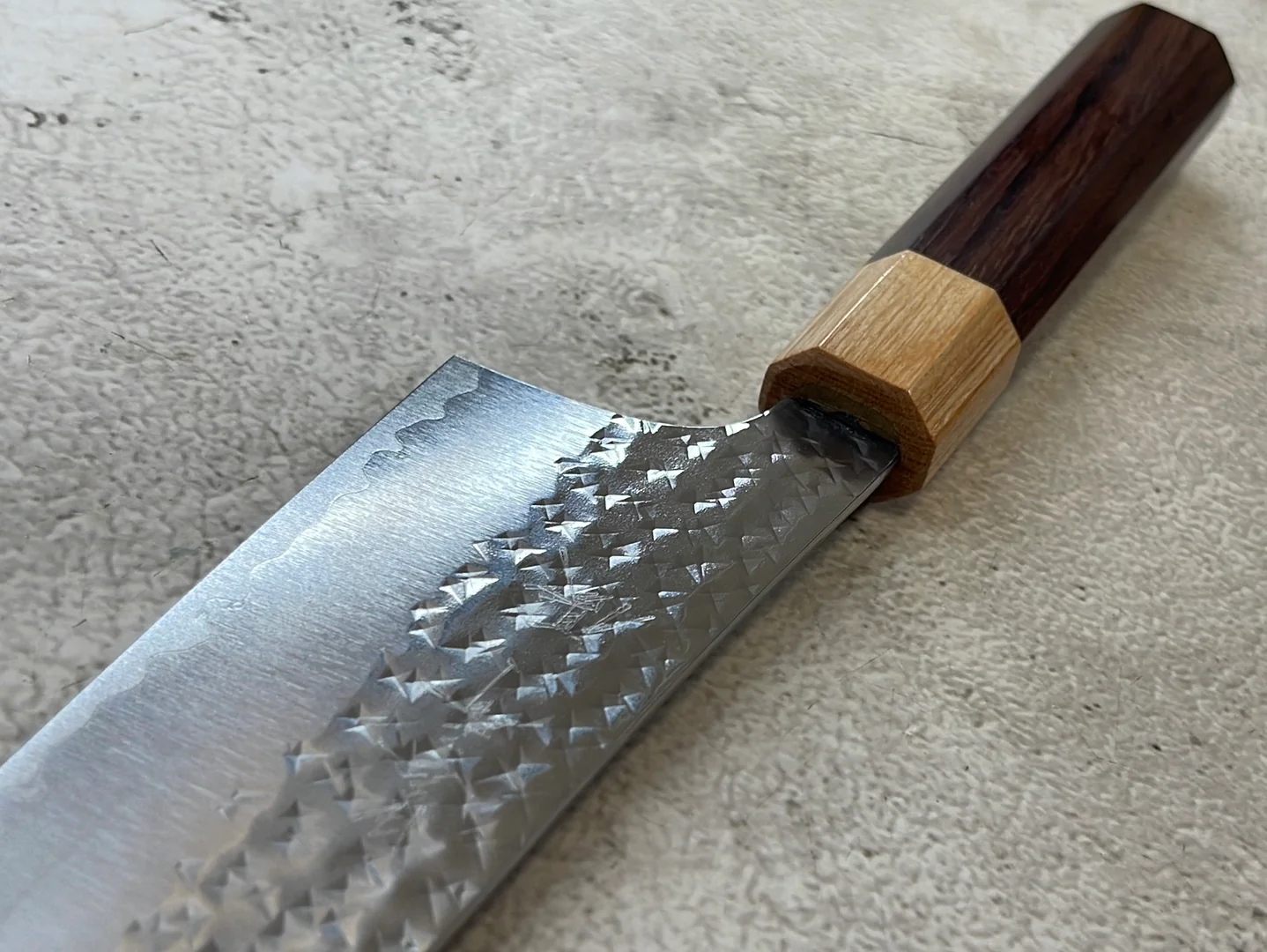 Yu Kurosaki R2(SG2) Hammered SENKO-EI WA RS8H Japanese Gyuto 210mm with Brown-Ring Octagonal Handle - Image 10