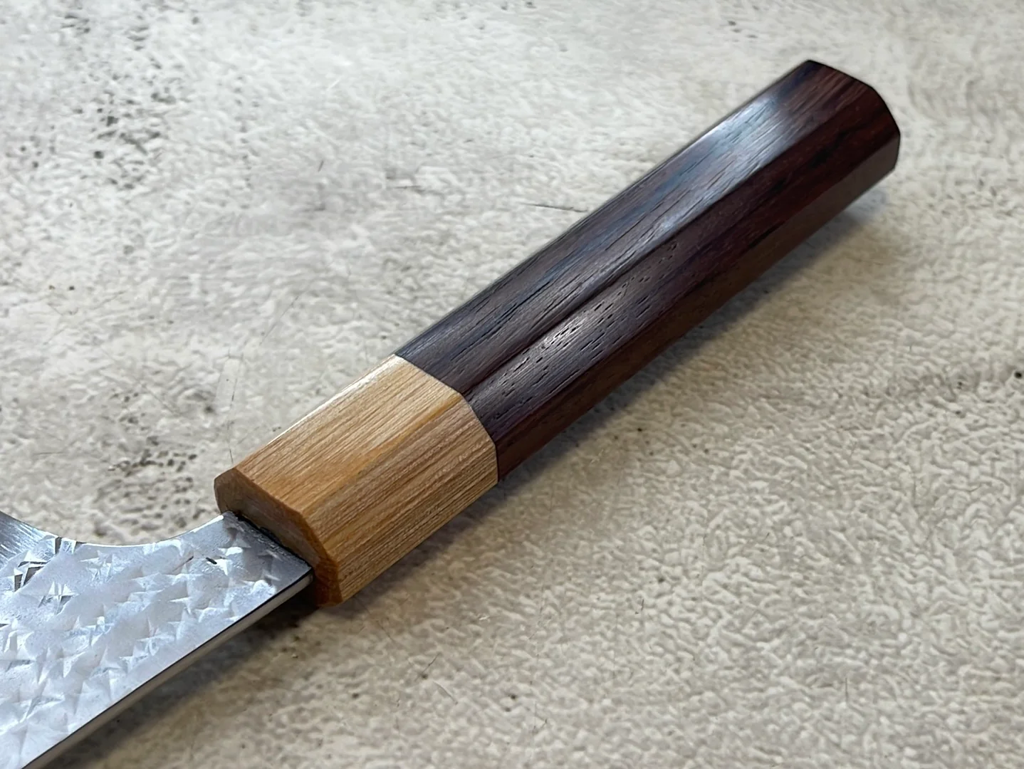 Yu Kurosaki R2(SG2) Hammered SENKO-EI WA RS8H Japanese Gyuto 210mm with Brown-Ring Octagonal Handle - Image 11