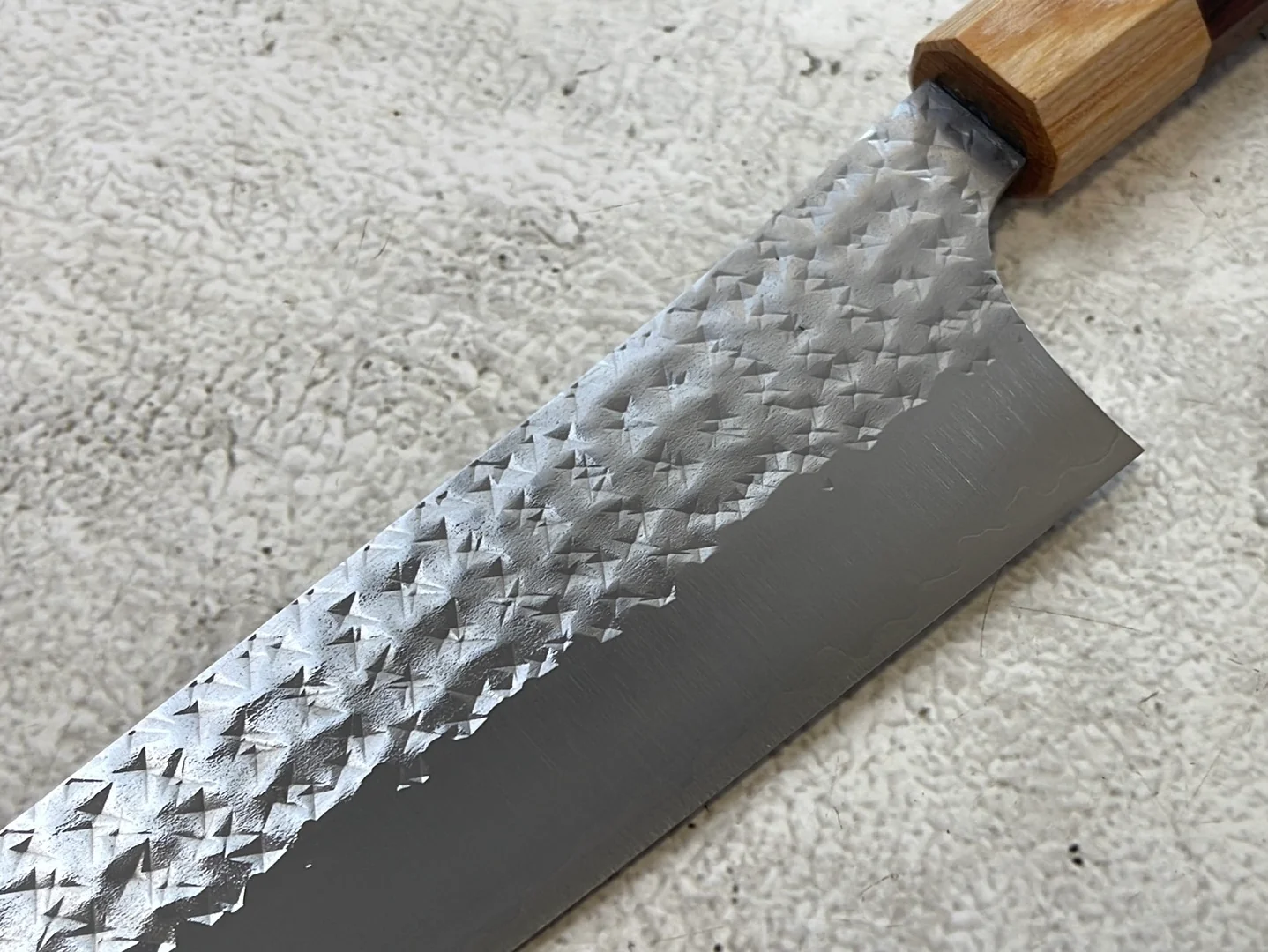 Yu Kurosaki R2(SG2) Hammered SENKO-EI WA RS8H Japanese Gyuto 210mm with Brown-Ring Octagonal Handle - Image 14