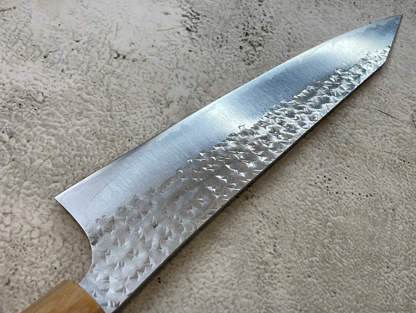 Yu Kurosaki R2(SG2) Hammered SENKO-EI WA RS8H Japanese Gyuto 210mm with Brown-Ring Octagonal Handle - Image 17